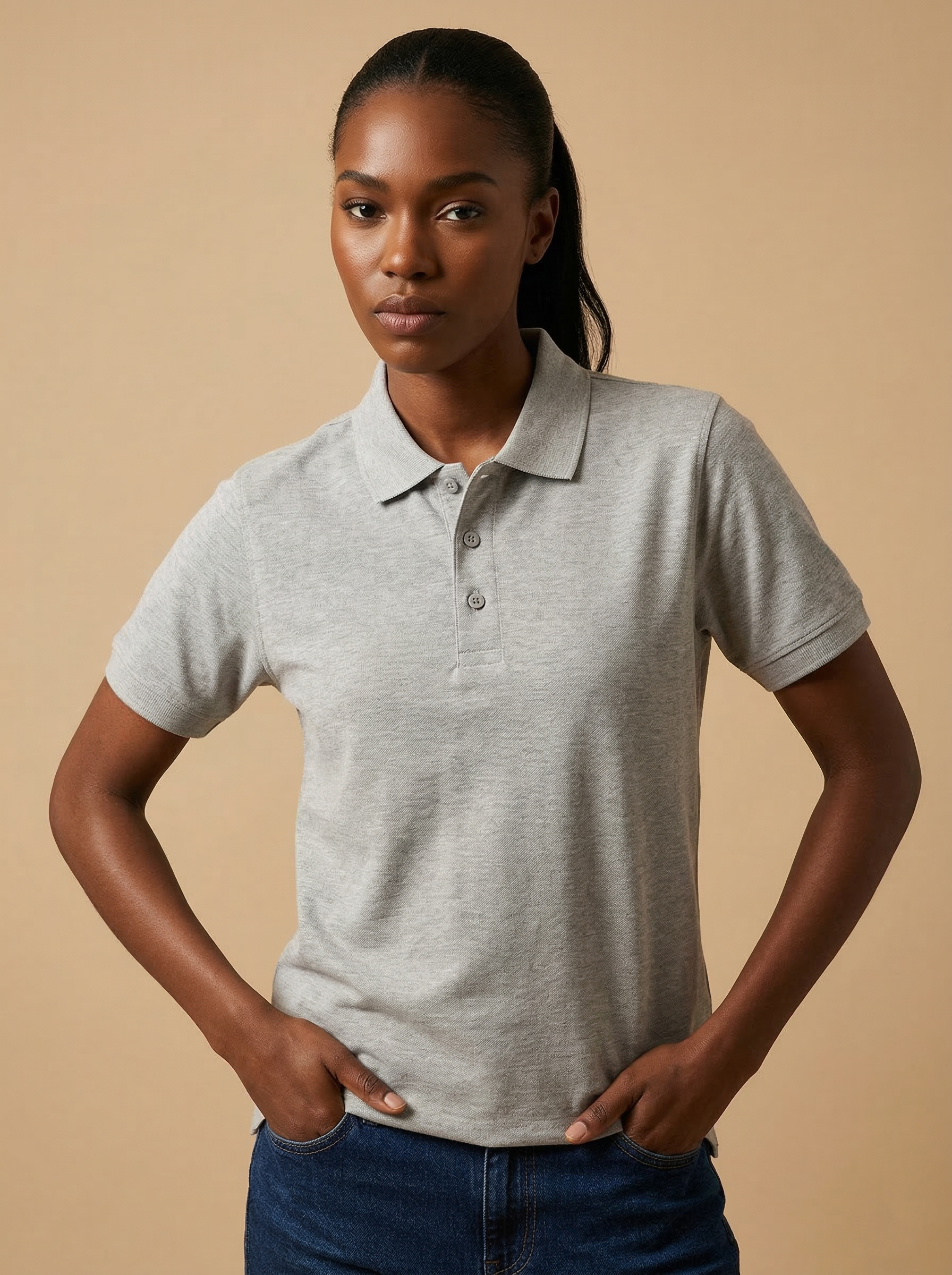 Polo T-Shirt Grey Melange