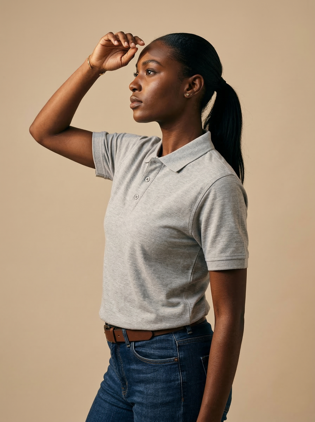 Polo T-Shirt Grey Melange