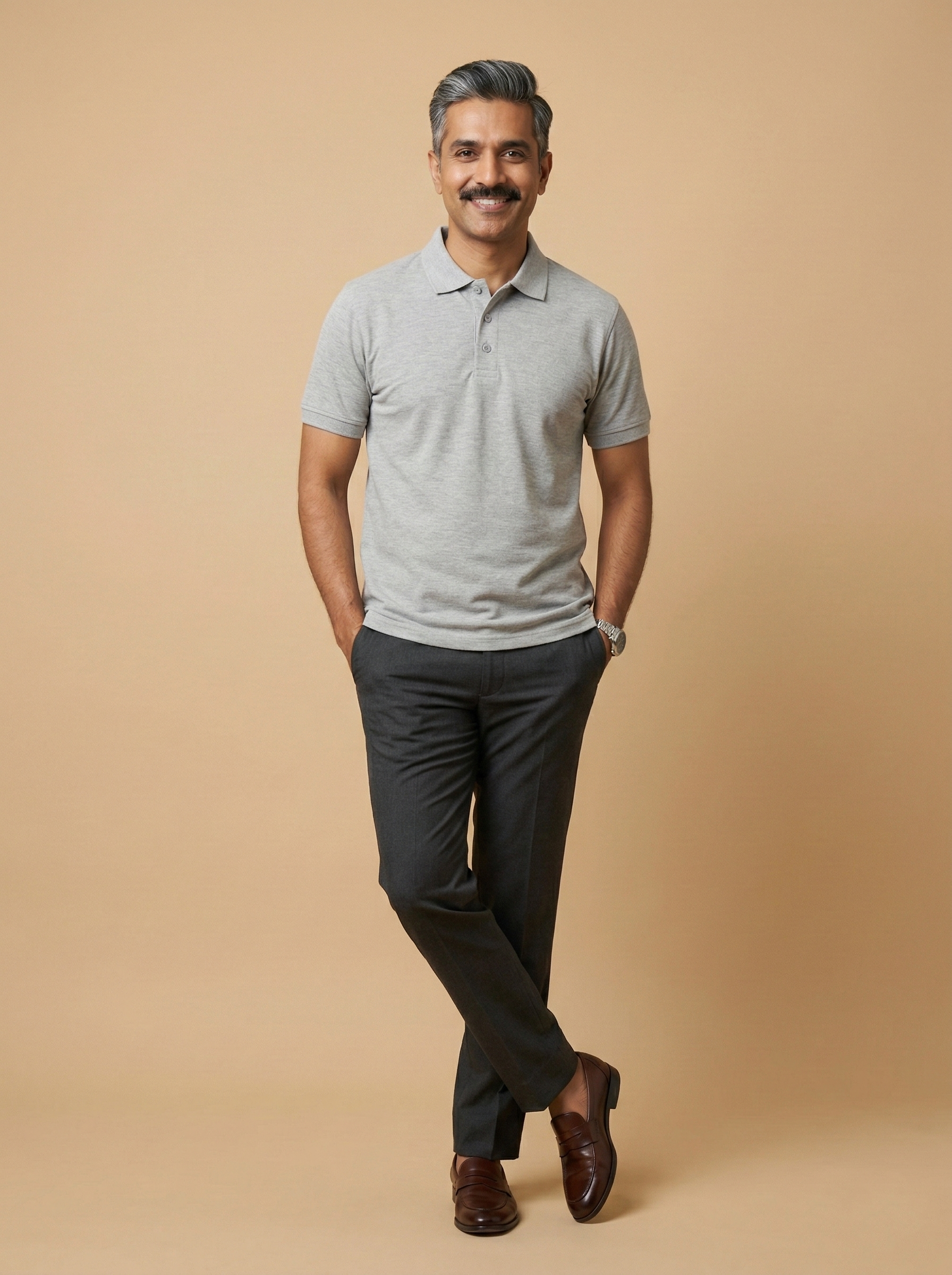Polo T-Shirt Grey Melange