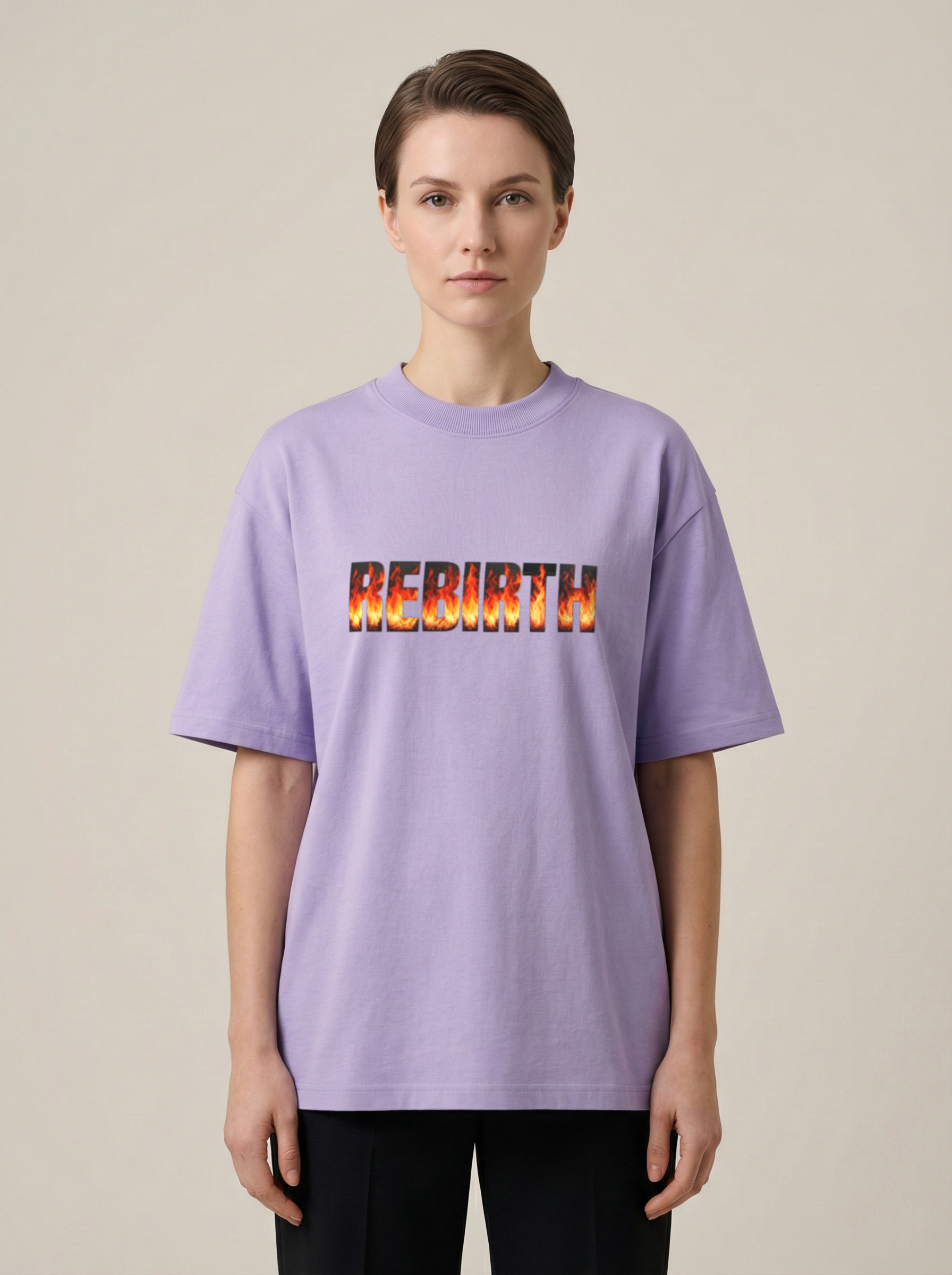 Rebirth Premium Terry Oversized Tee Lavender
