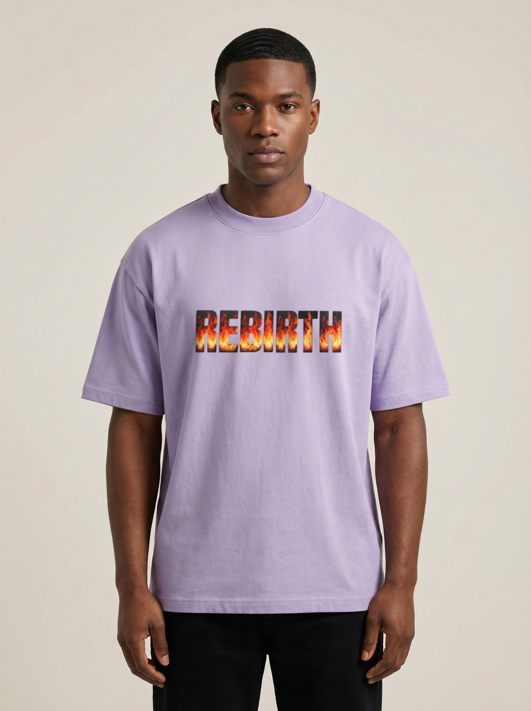 Rebirth Premium Terry Oversized Tee Lavender