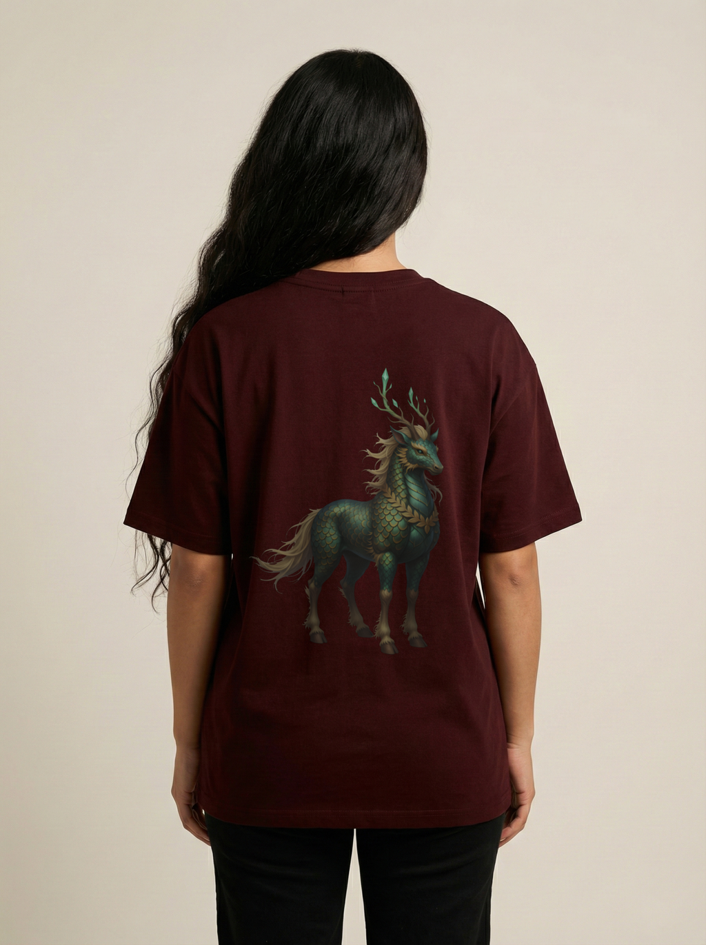 Serenity Premium Terry Oversized Tee Maroon