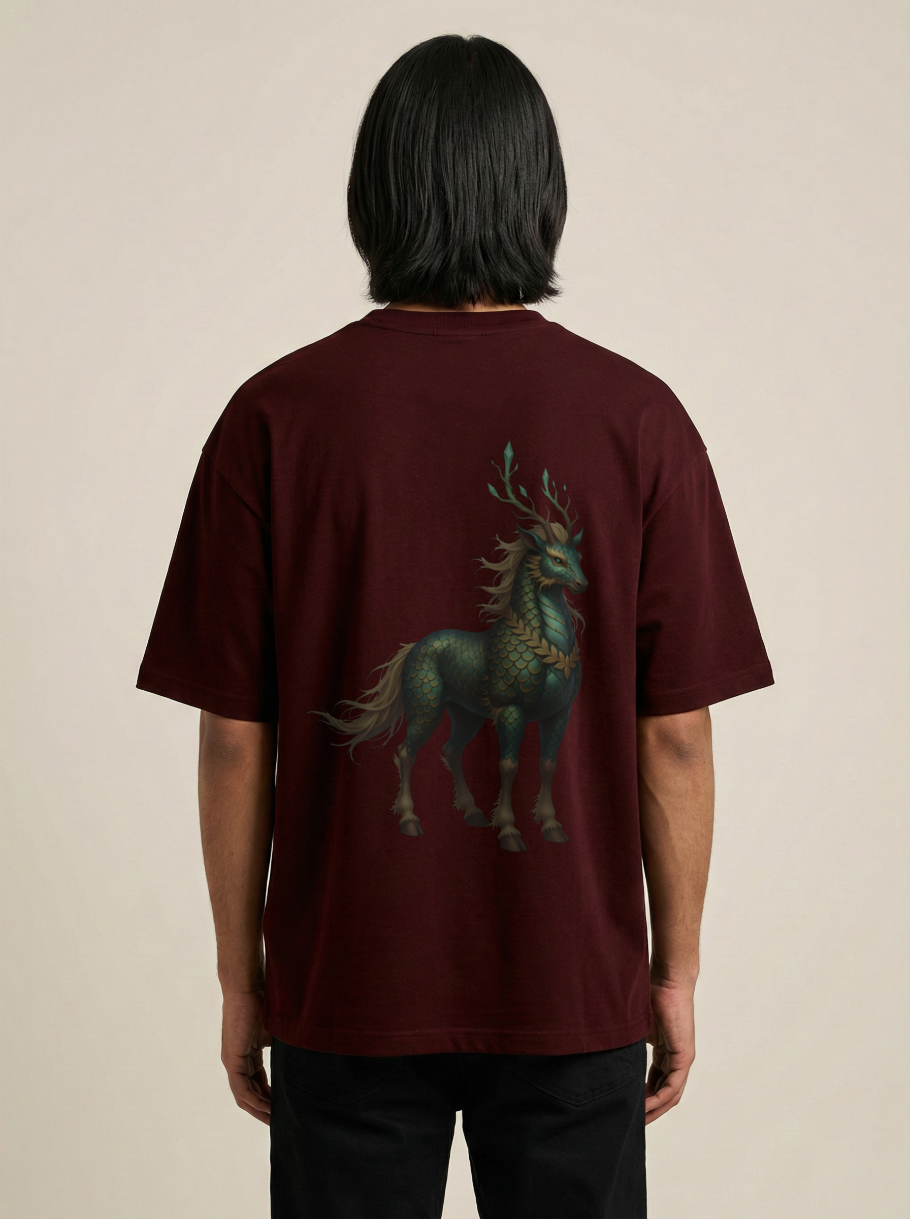 Serenity Premium Terry Oversized Tee Maroon