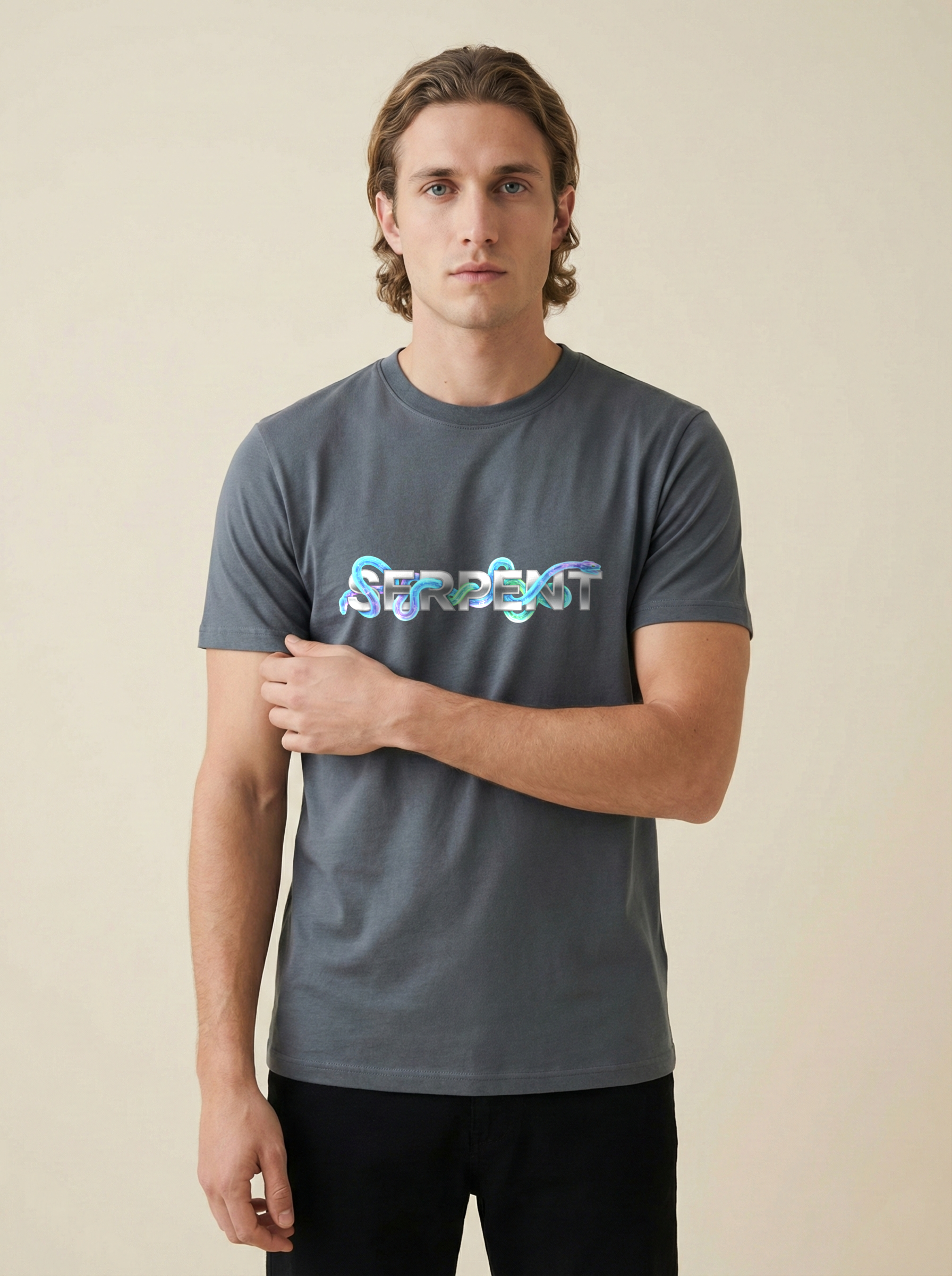 Serpent Classic Crew Tee Steel Grey