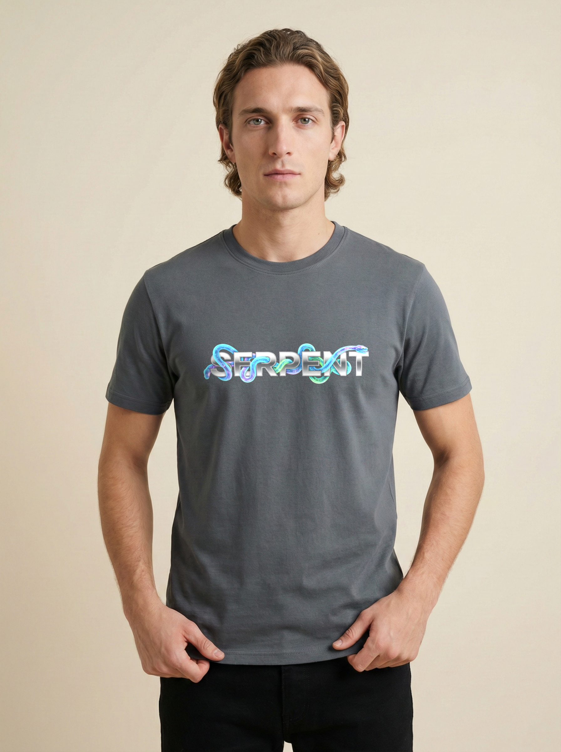 Serpent Classic Crew Tee Steel Grey