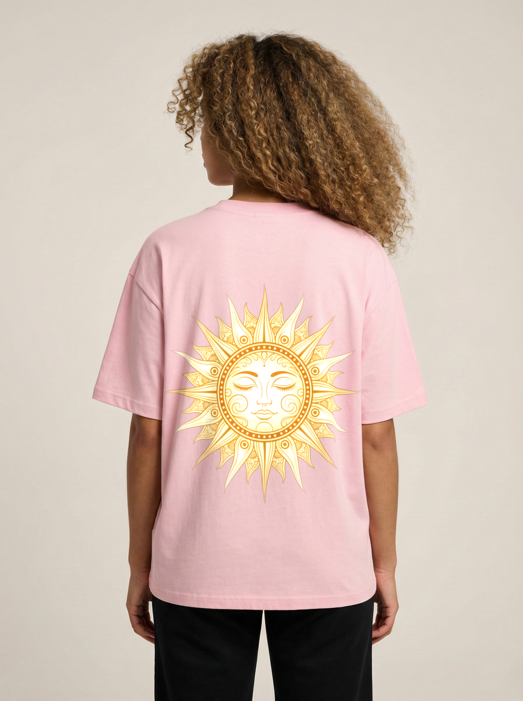 Sleepy Sun Premium Terry Oversized Tee  Light Baby Pink