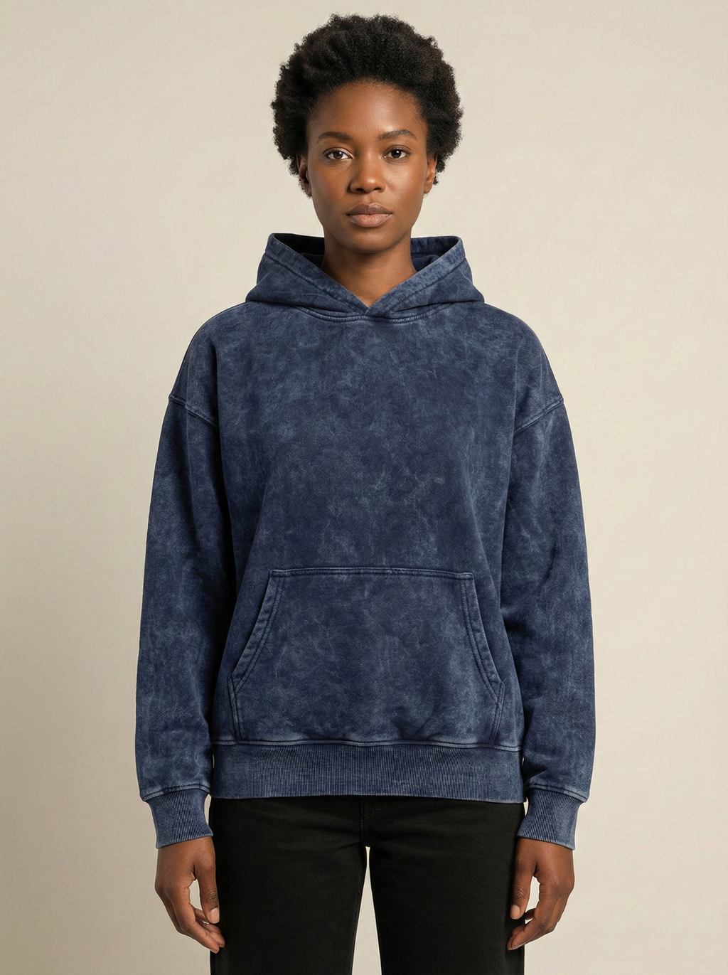 Sprint Launch Acid Wash Hoodie Navy Blue