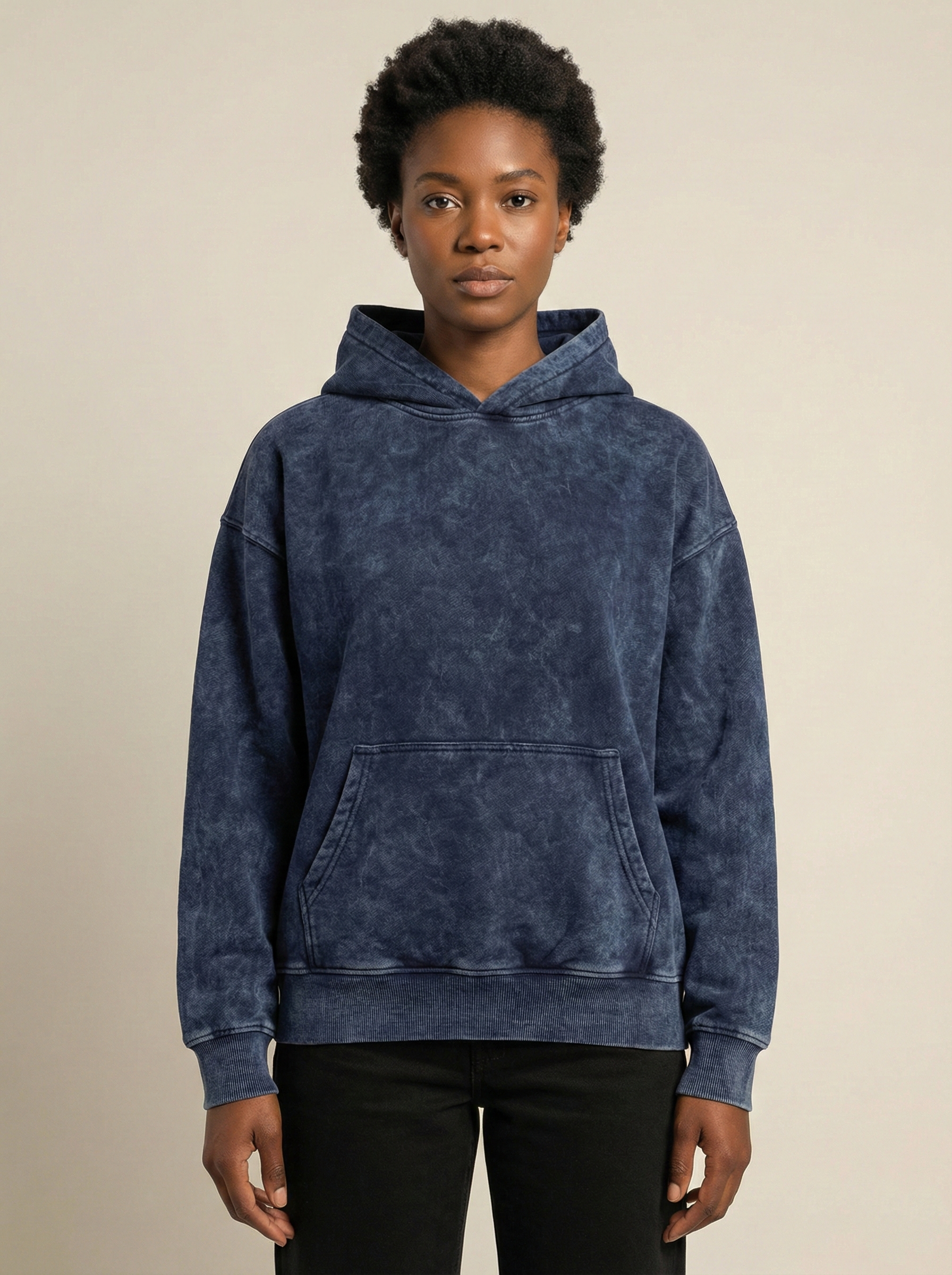 Sprint Launch Acid Wash Hoodie Navy Blue