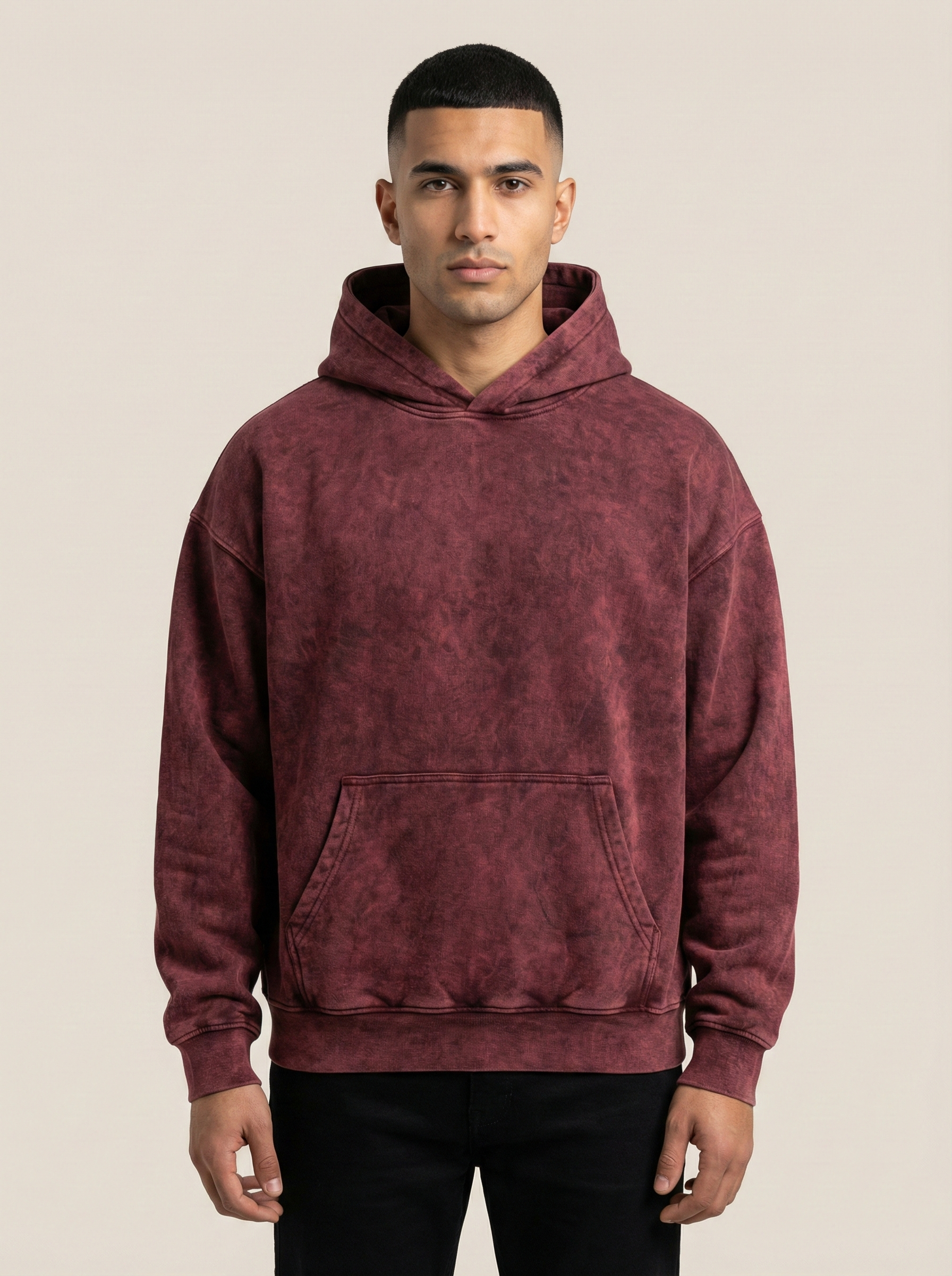 Squat Queen Acid Wash Hoodie Maroon
