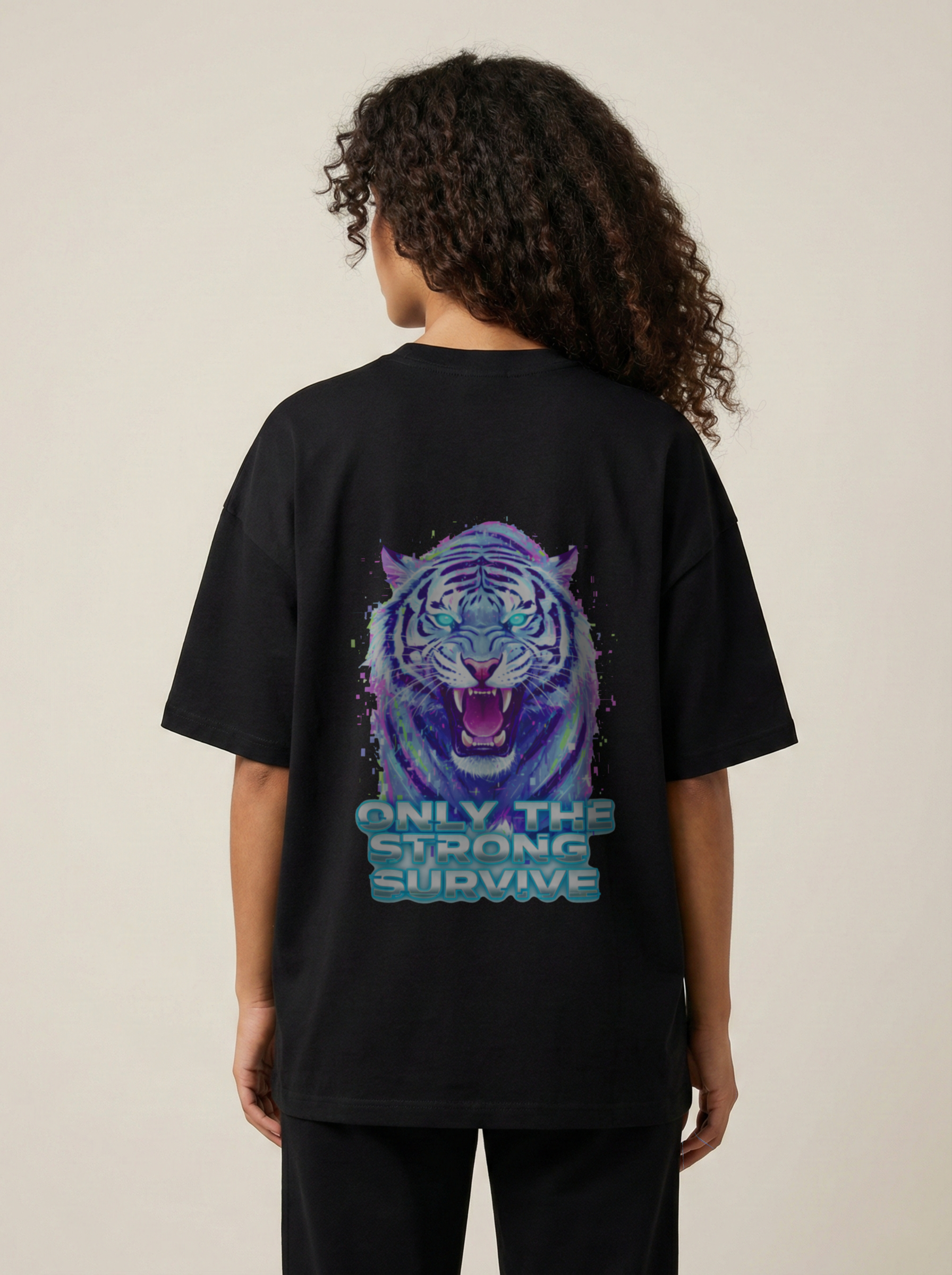 Survival  Premium Terry Oversized Tee Black