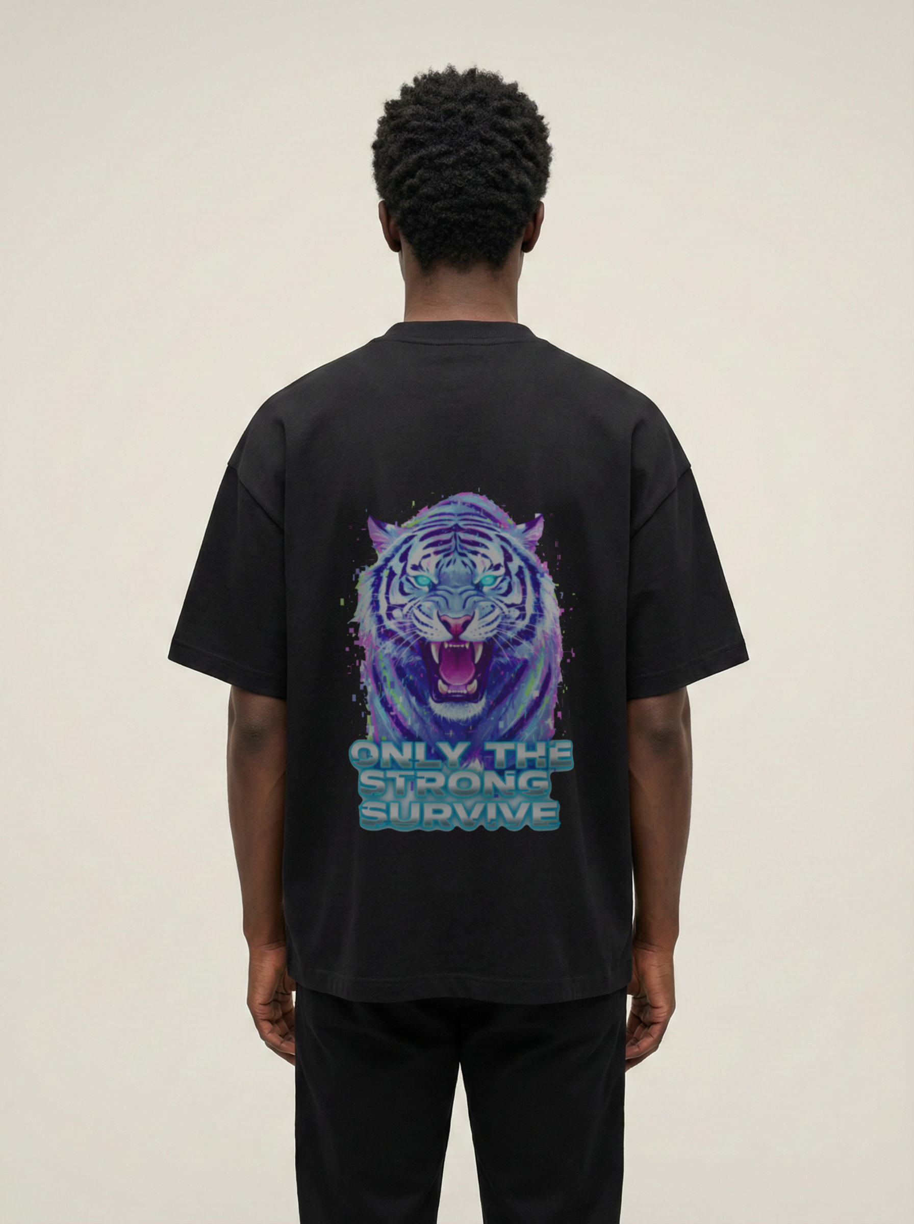 Survival  Premium Terry Oversized Tee Black