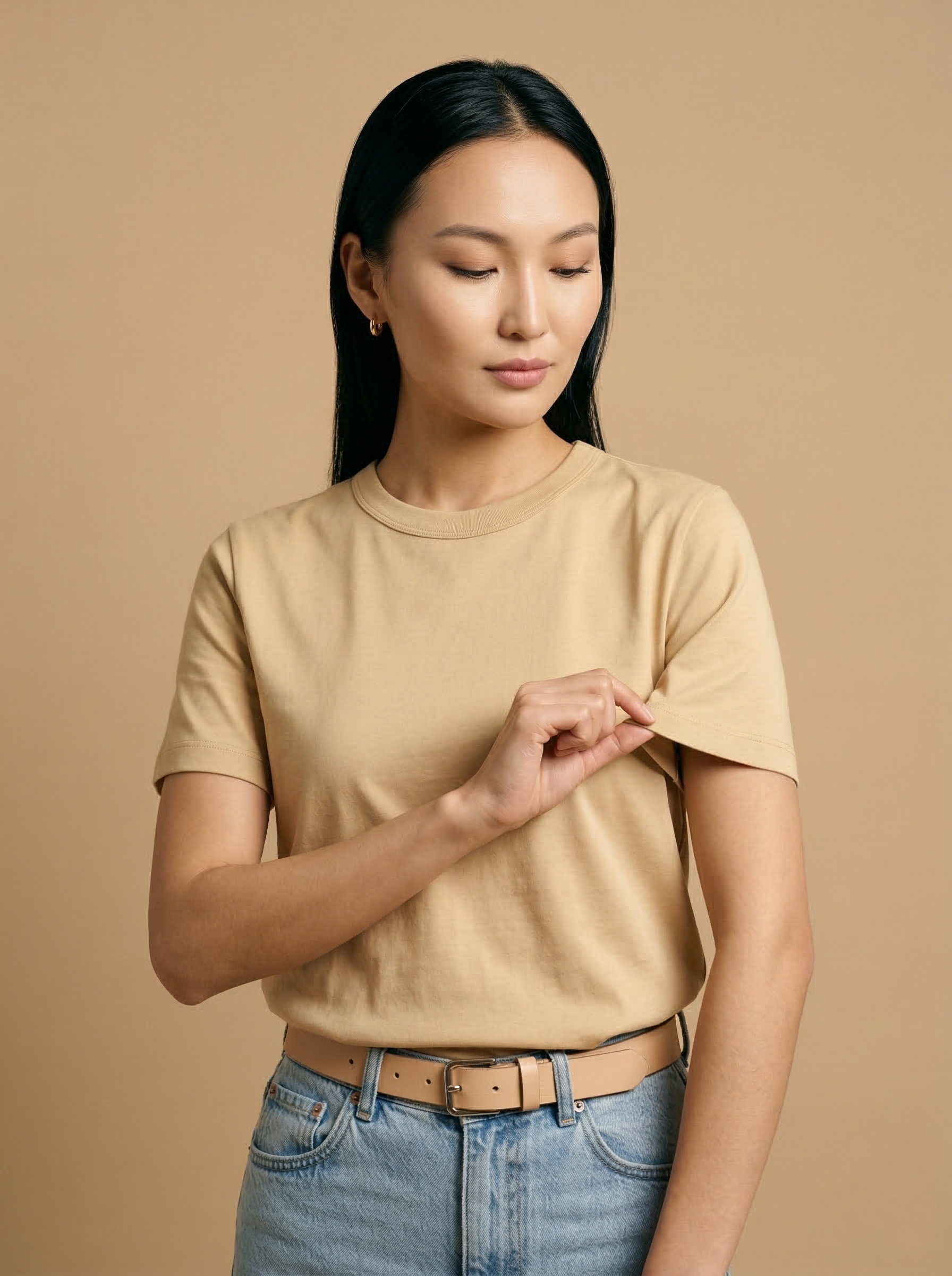 Supima Cotton Tee Beige