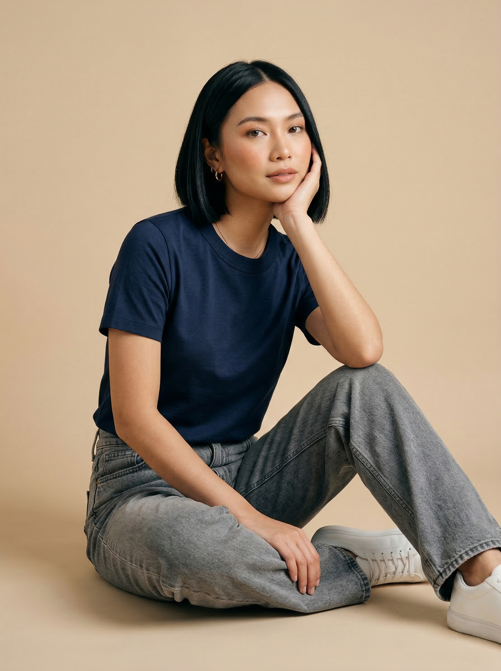 Supima Cotton Tee Navy Blue