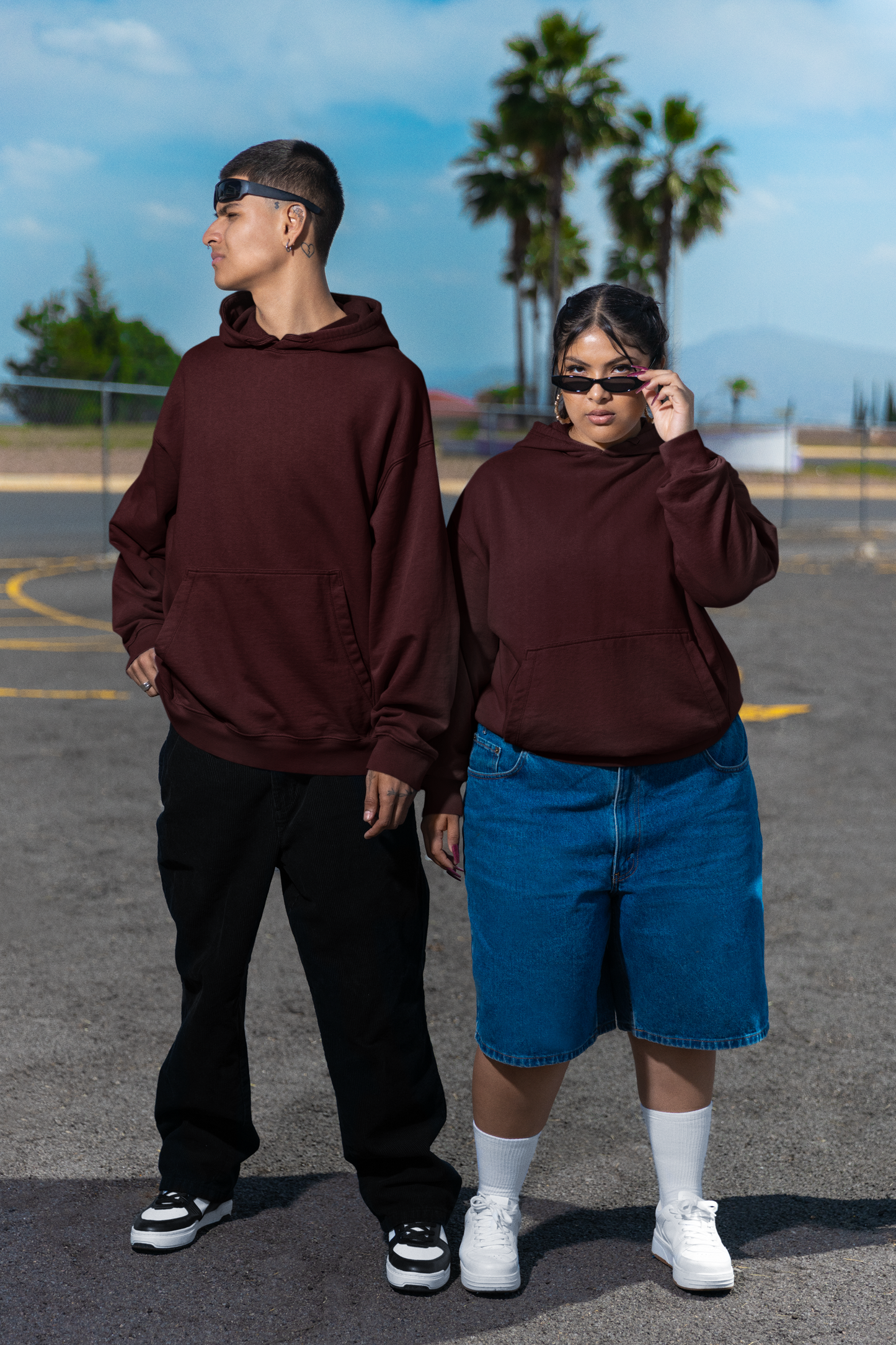 Unisex Oversized Hoodie Maroon