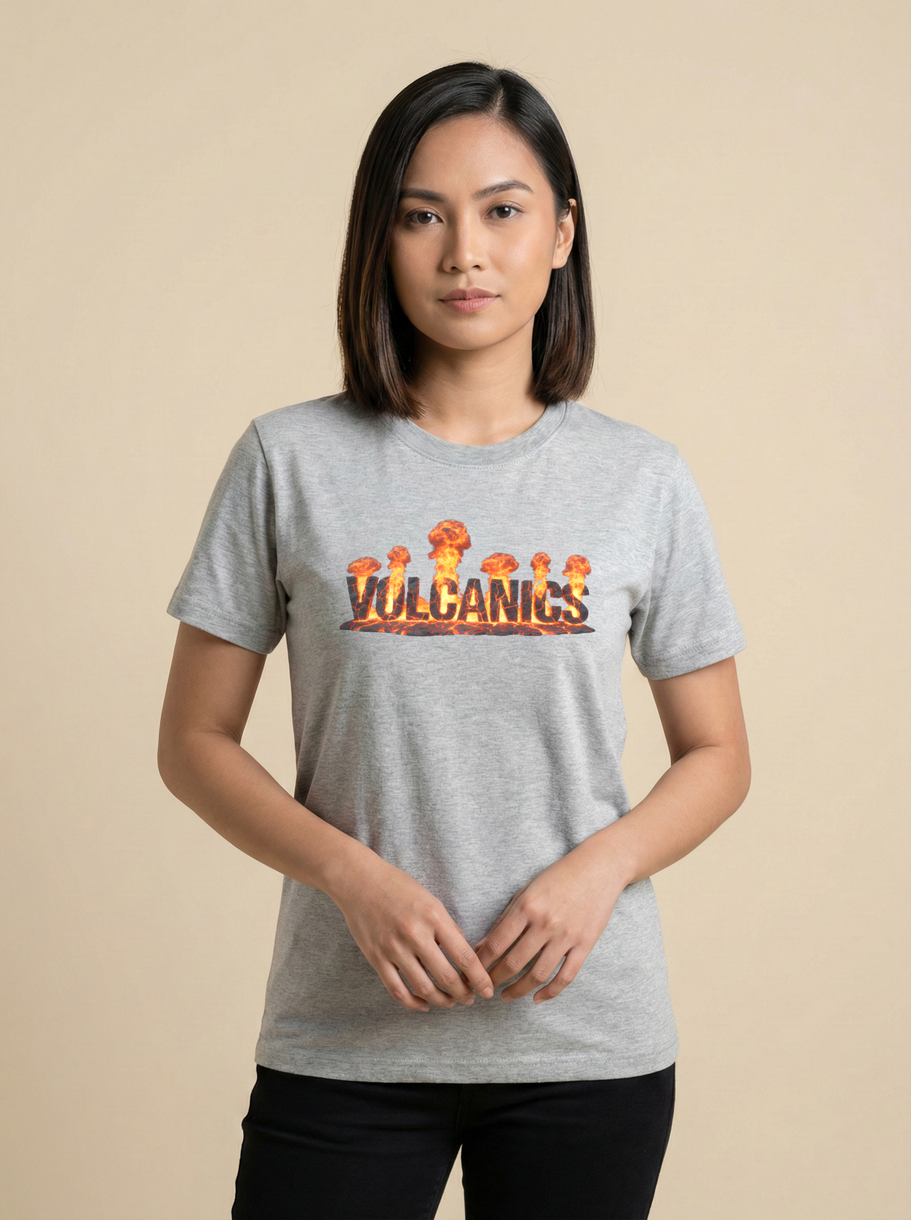 Volcanics Classic Crew Tee Grey Melange