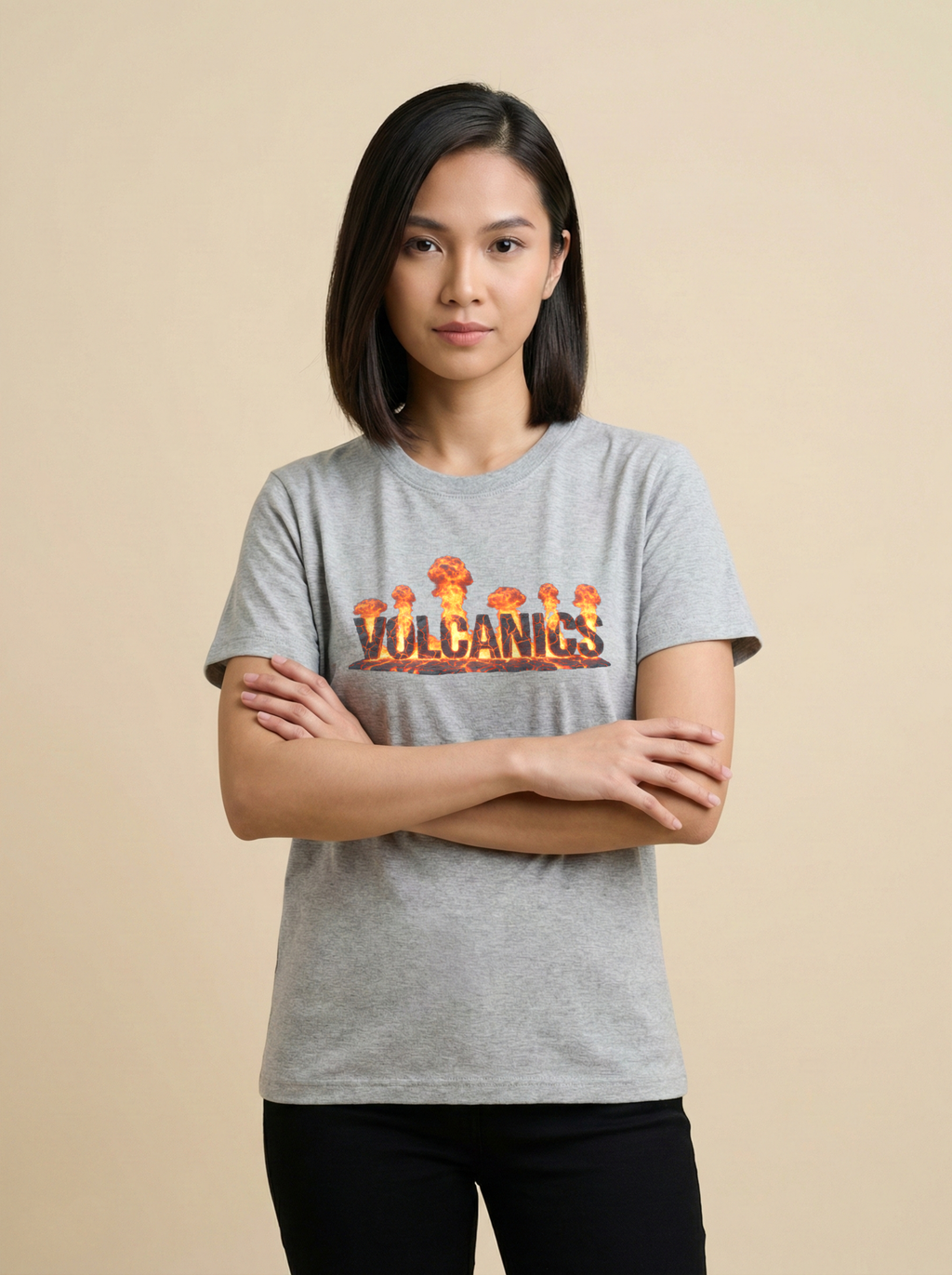 Volcanics Classic Crew Tee Grey Melange