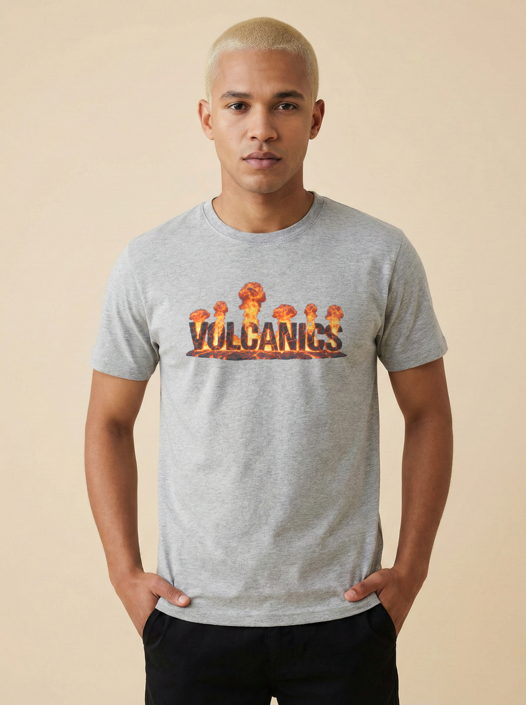 Volcanics Classic Crew Tee Grey Melange