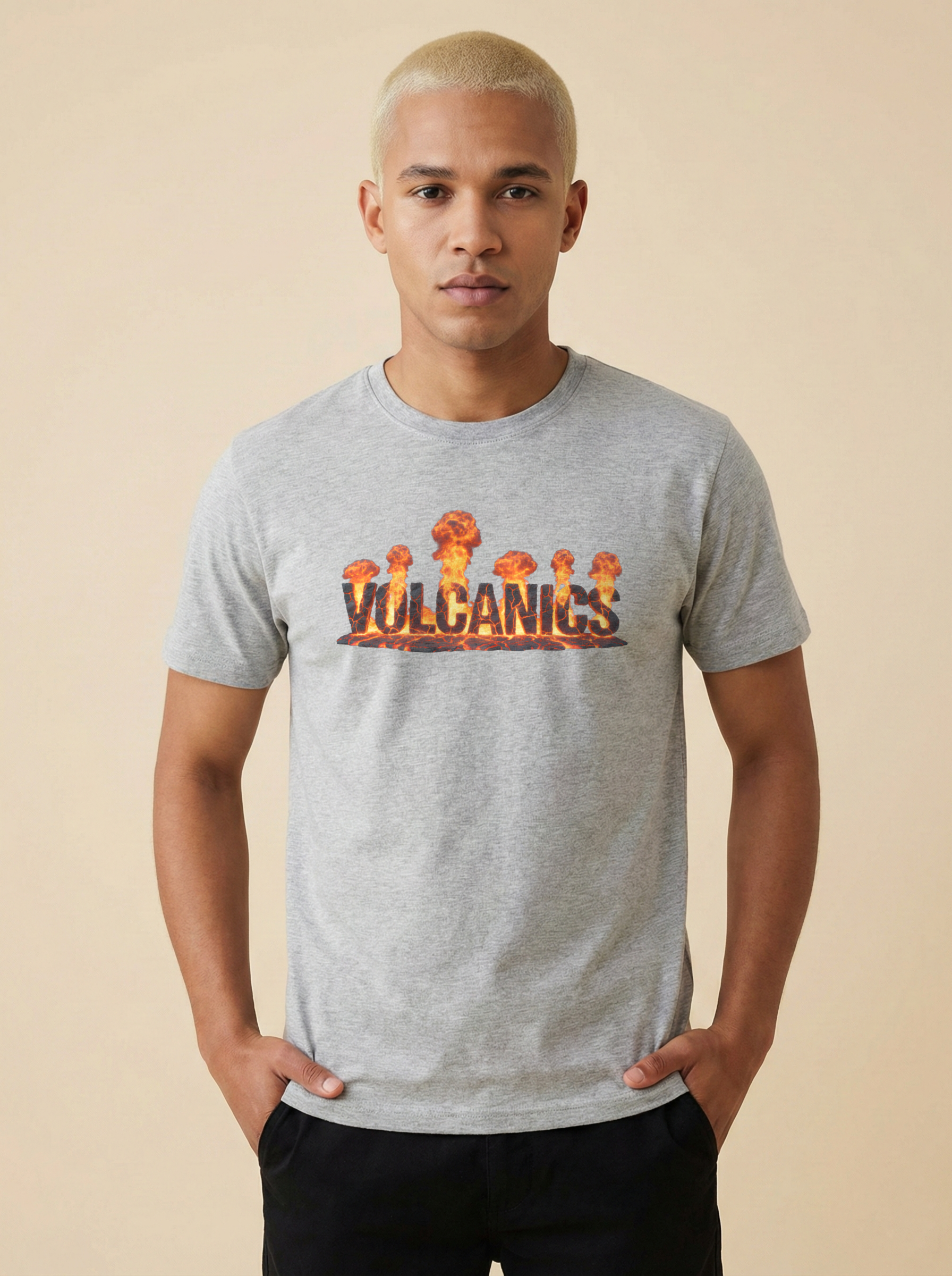 Volcanics Classic Crew Tee Grey Melange