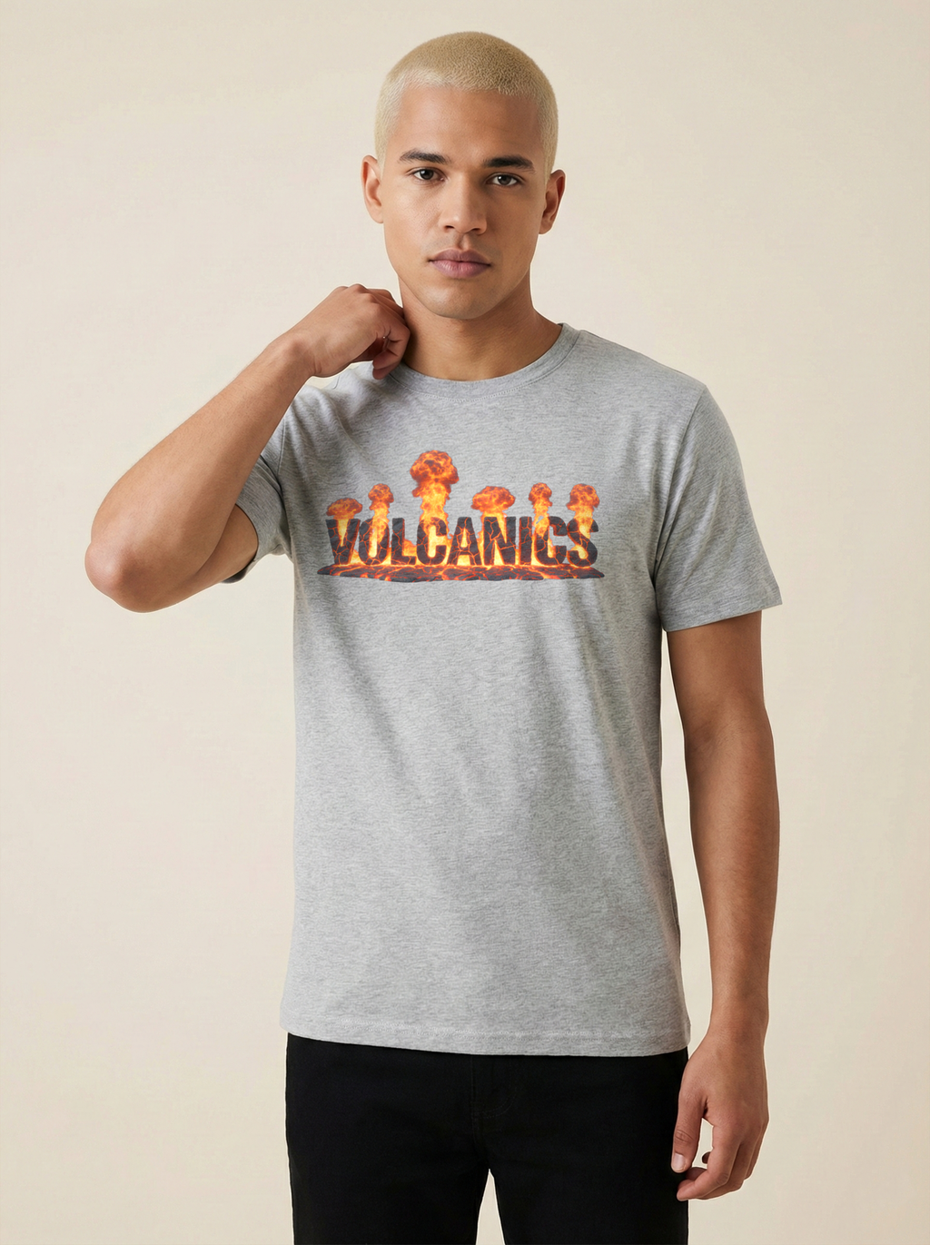 Volcanics Classic Crew Tee Grey Melange
