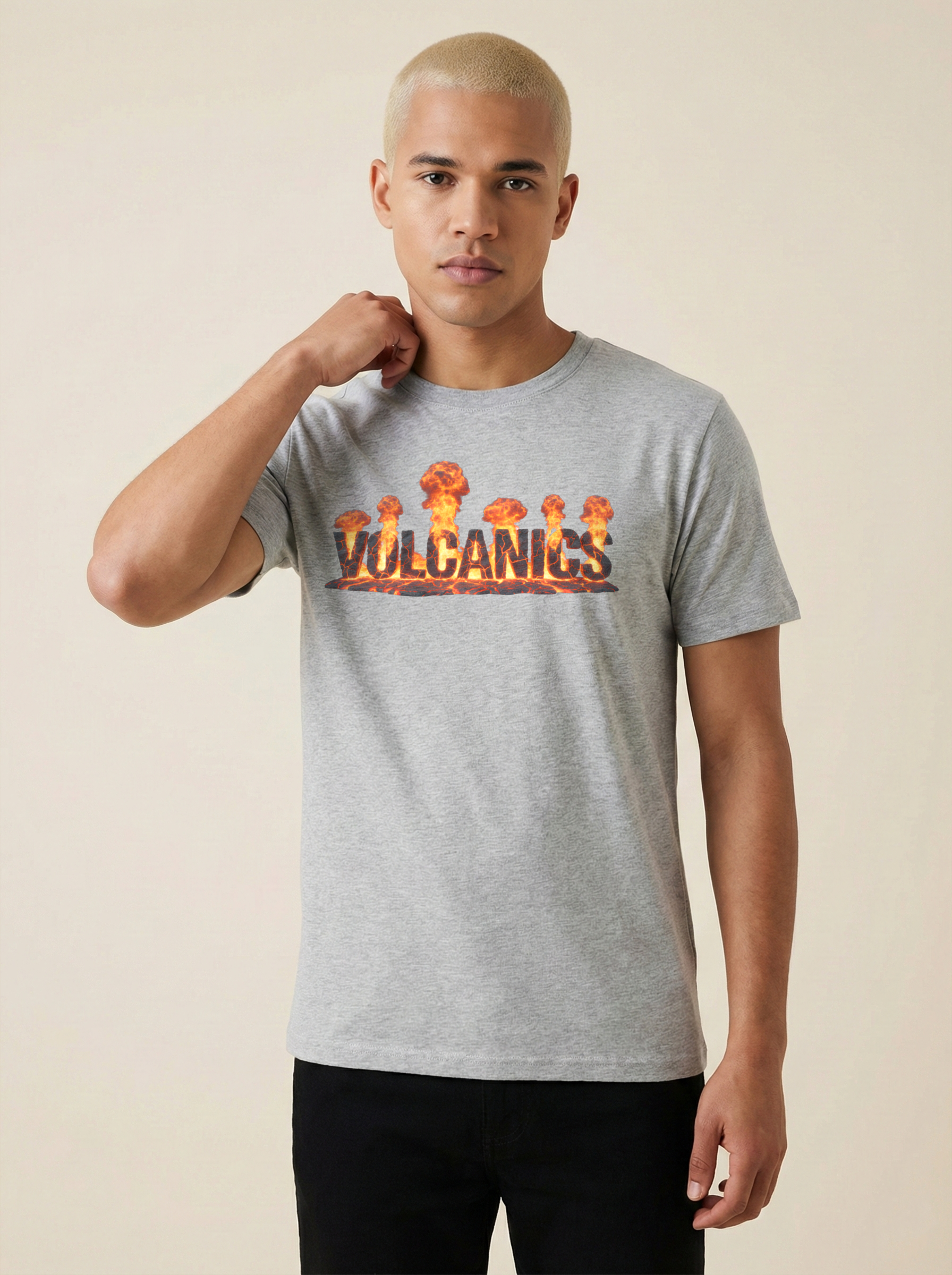 Volcanics Classic Crew Tee Grey Melange