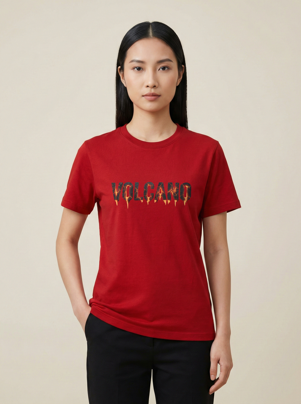 Volcano Classic Crew Tee Red