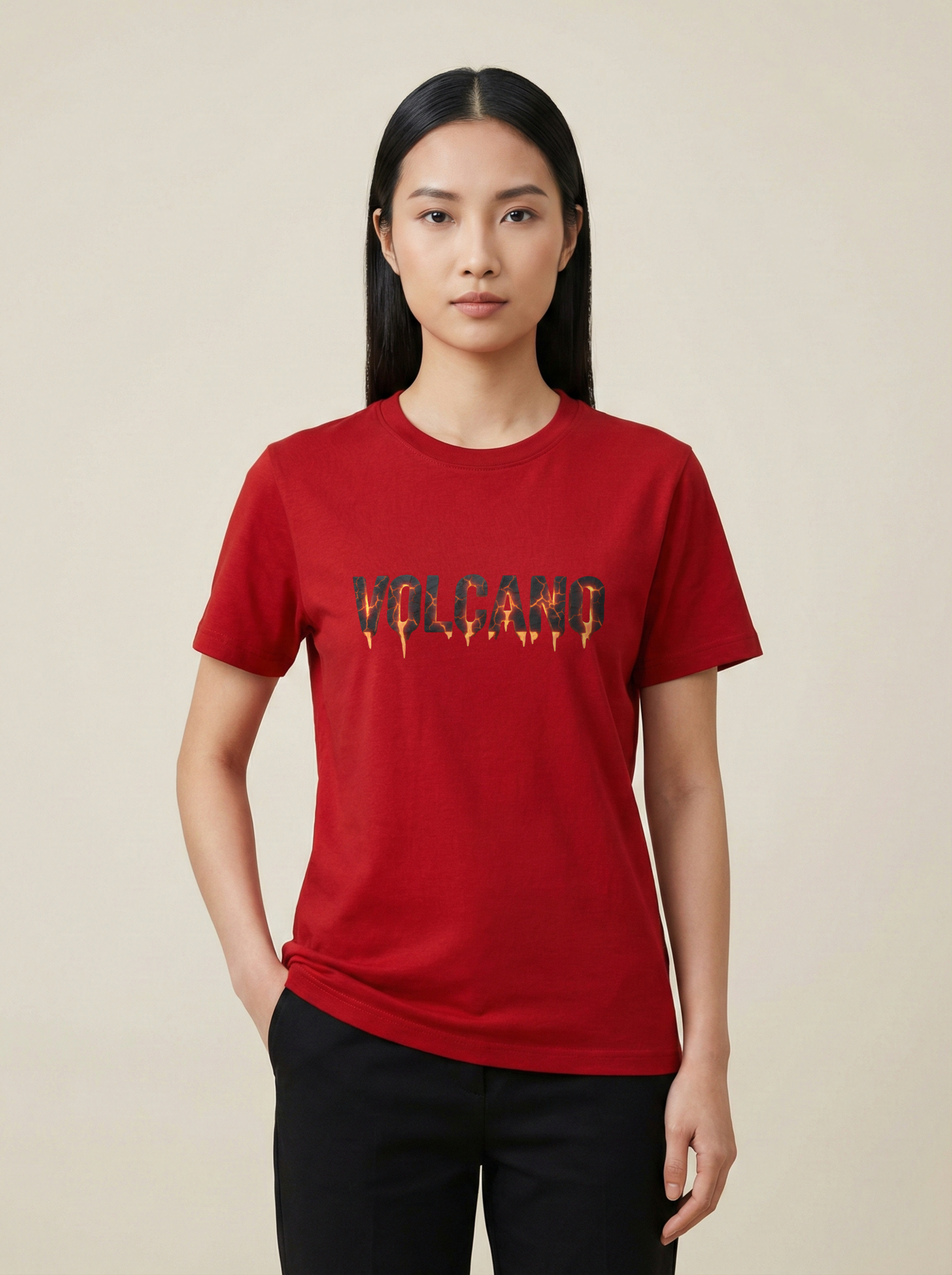 Volcano Classic Crew Tee Red