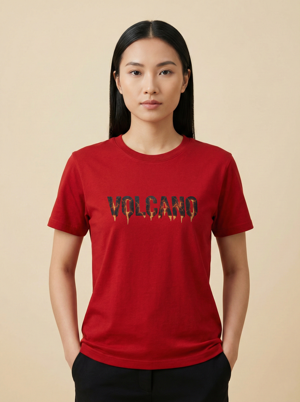 Volcano Classic Crew Tee Red