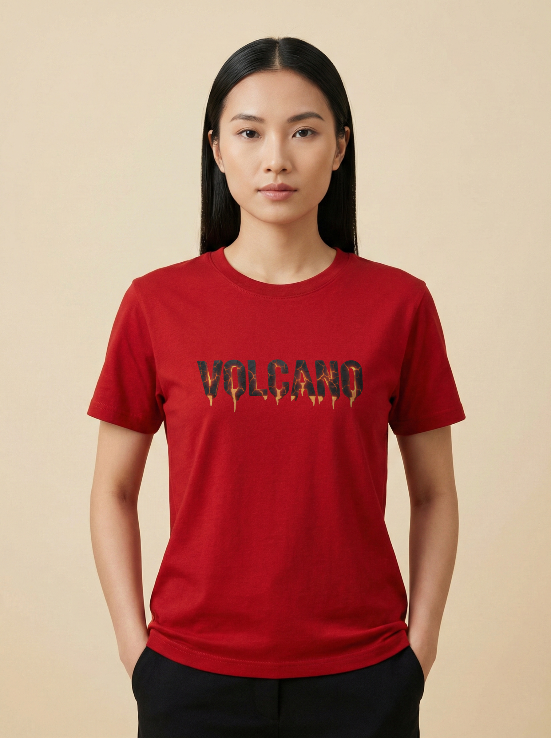Volcano Classic Crew Tee Red