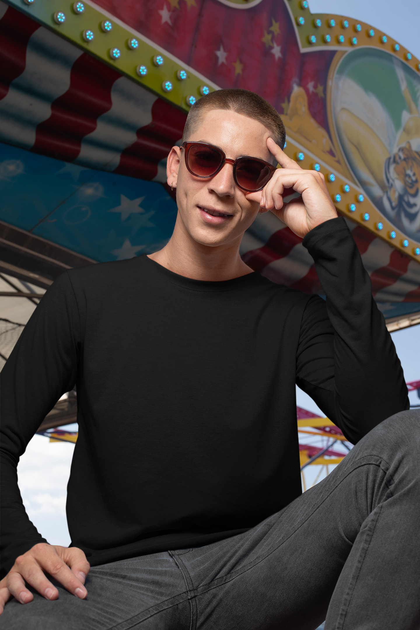 Mens Full Sleeve Tshirt Black