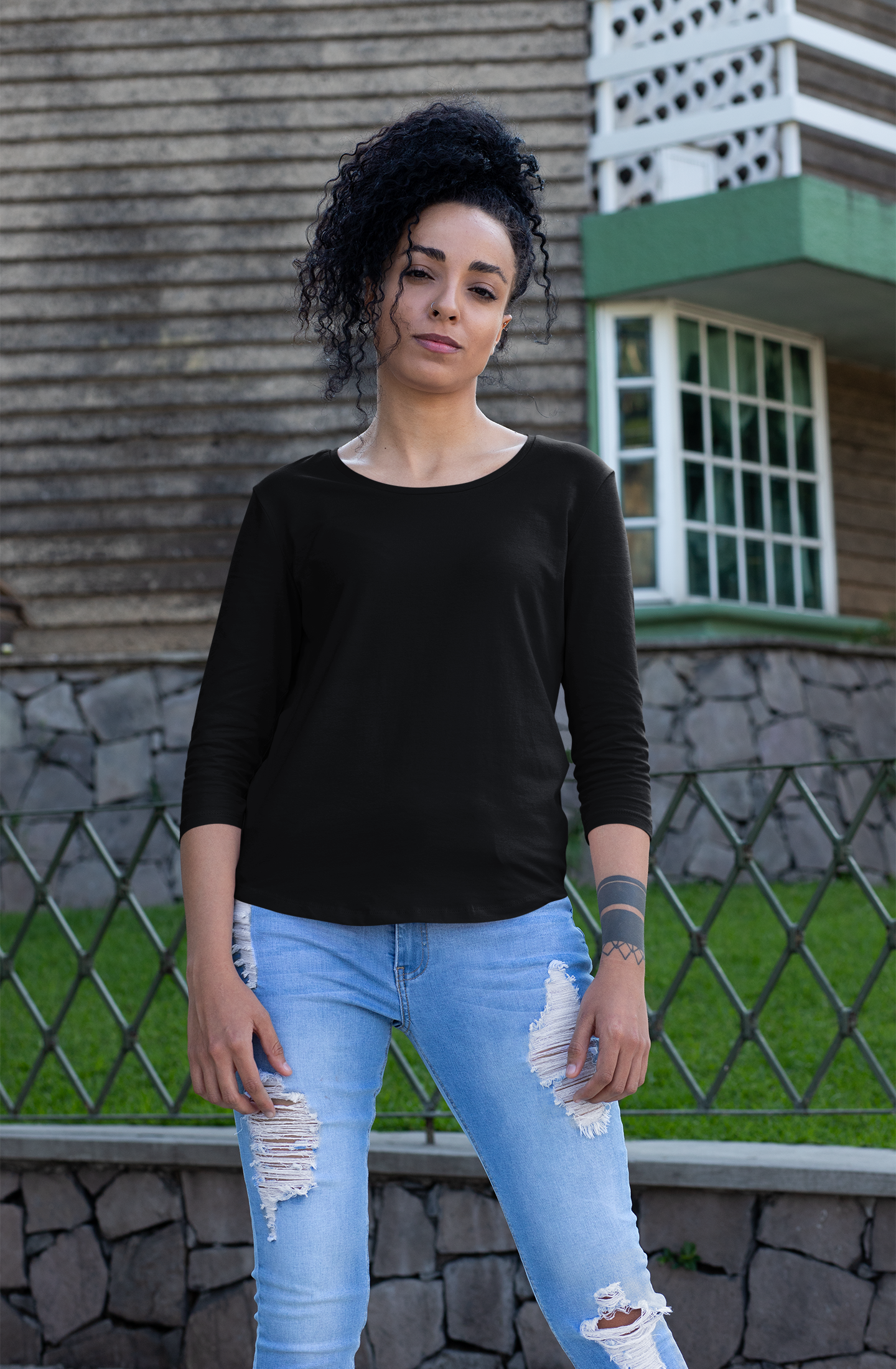 Womens Full Sleeve Tshirt Black