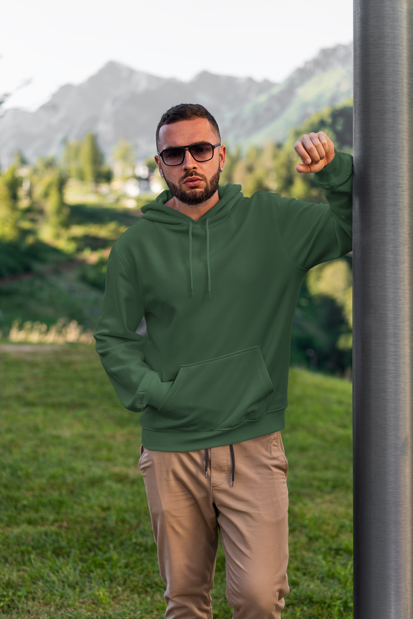 Unisex Hoodie Bottle Green