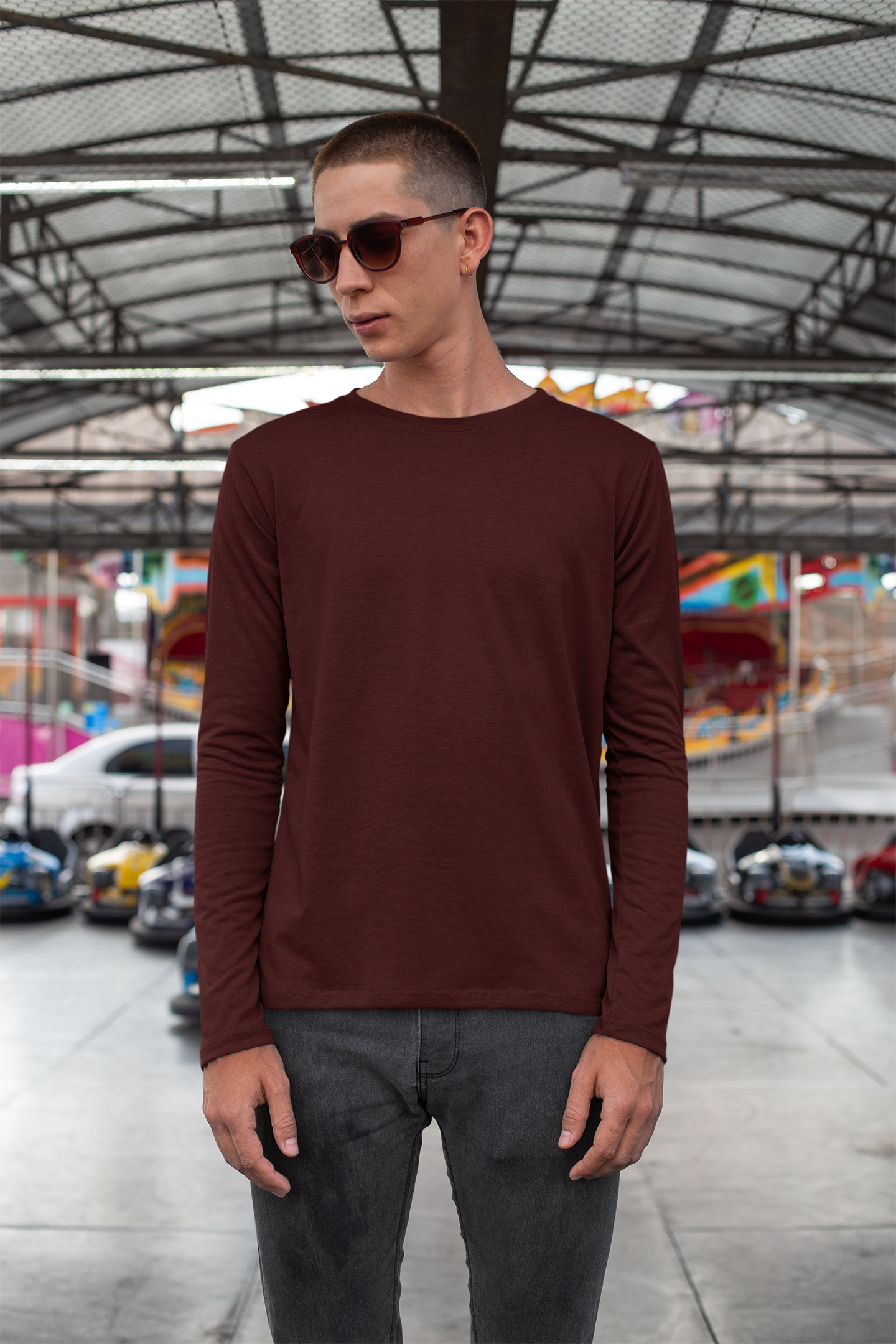 Mens Full Sleeve Tshirt Maroon