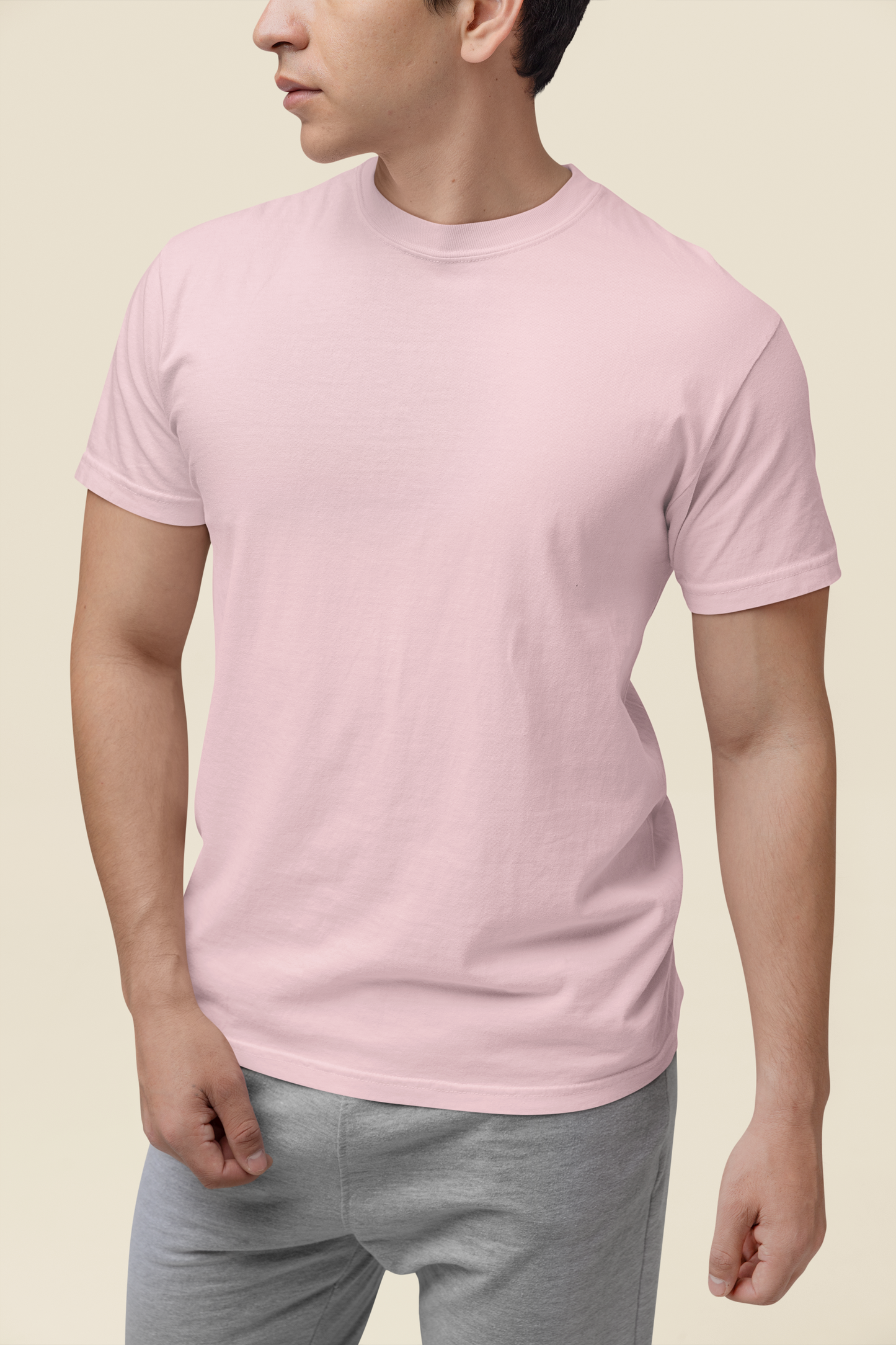 Mens Classic Crew Tshirt Baby Pink