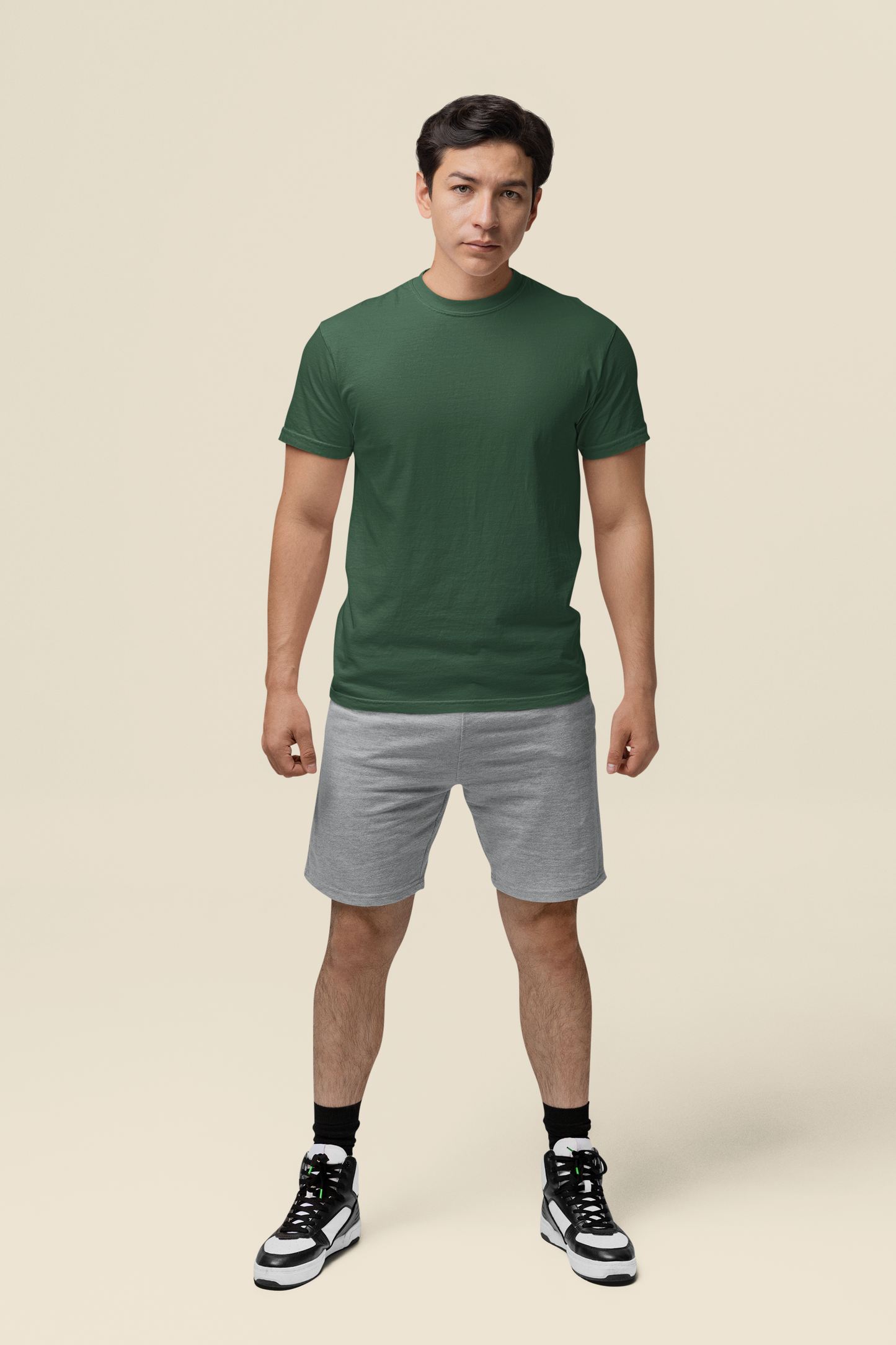 Mens Classic Crew Tshirt Bottle Green