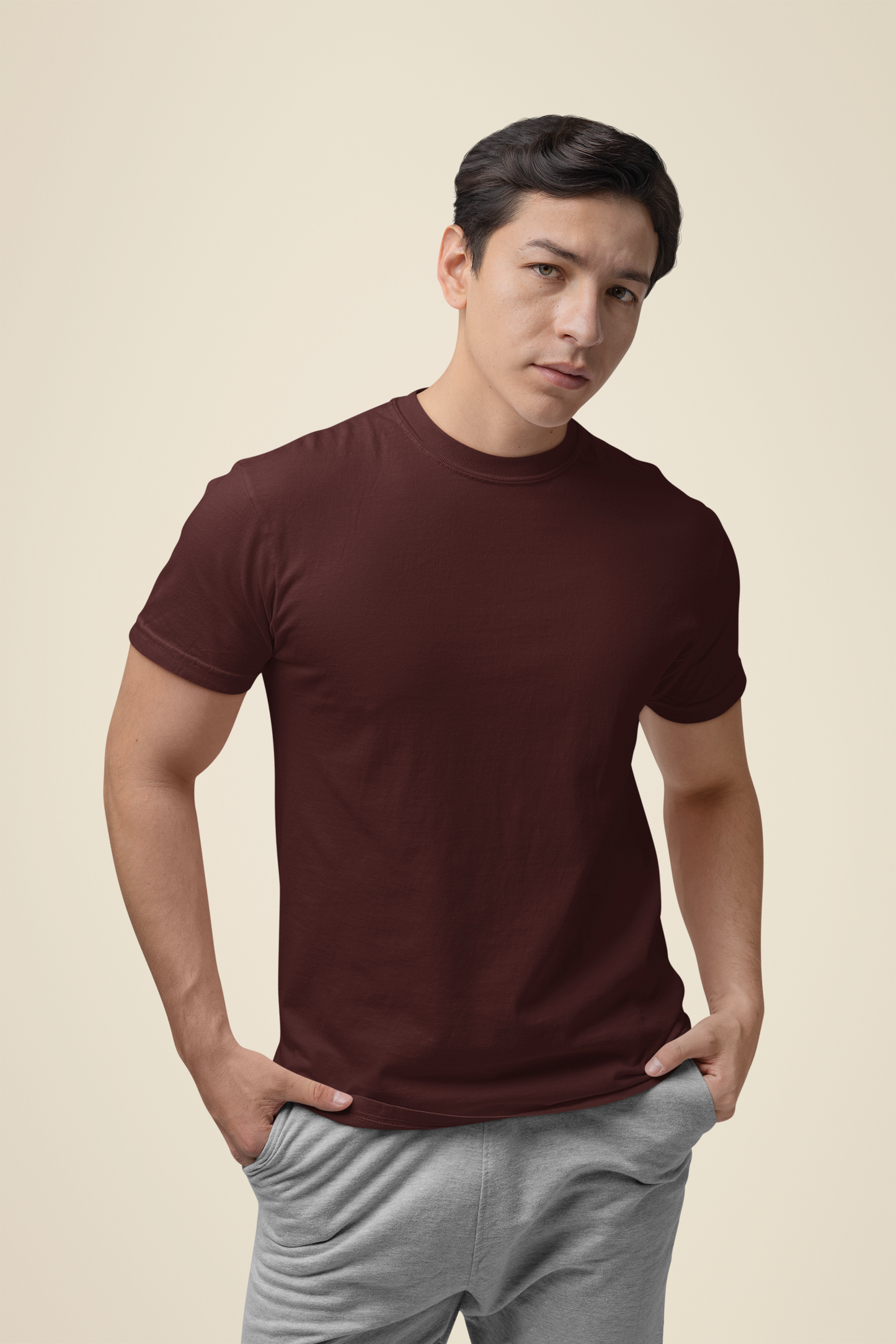 Mens Classic Crew Tshirt Maroon