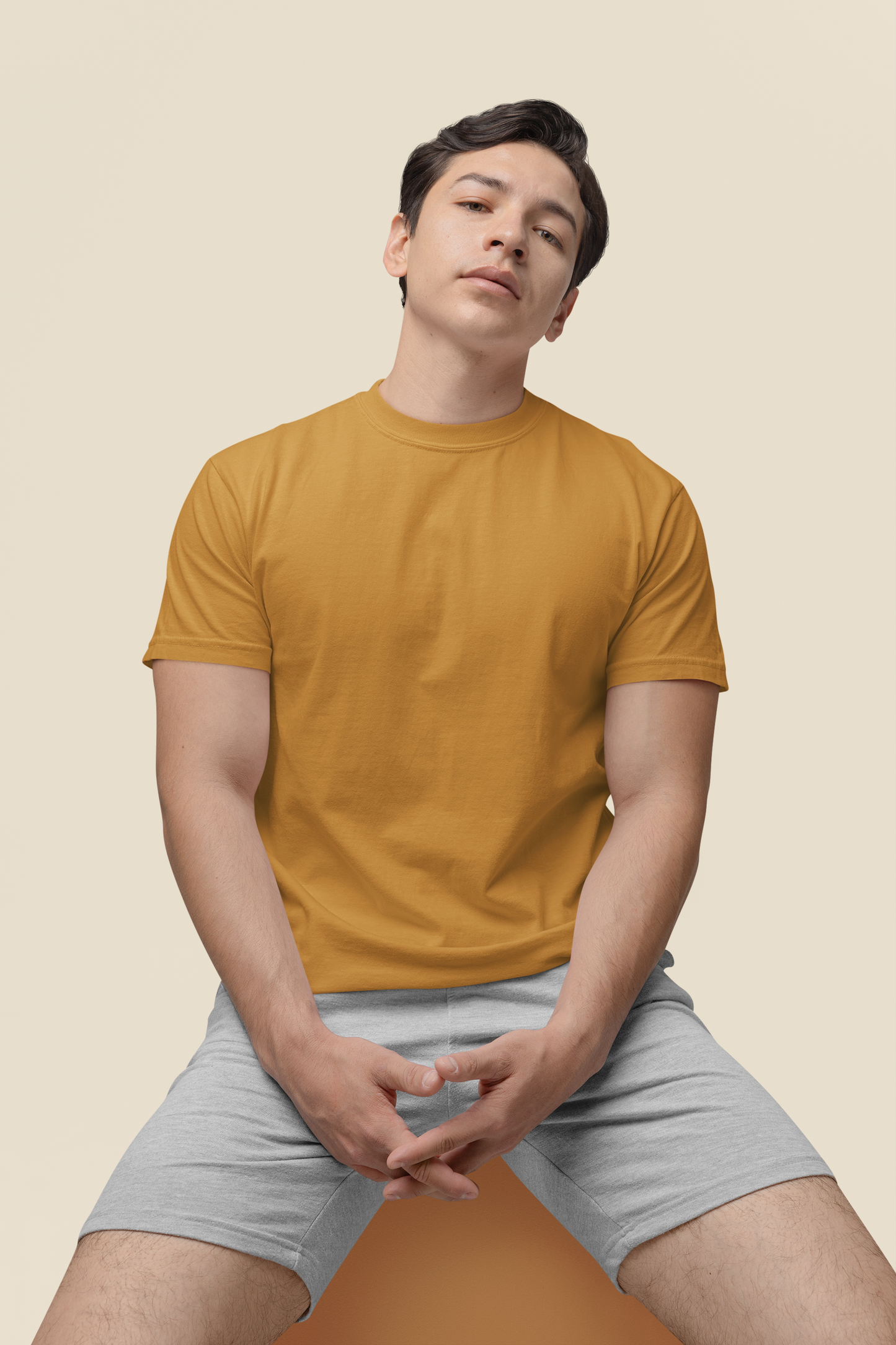 Mens Classic Crew Tshirt Mustard Yellow