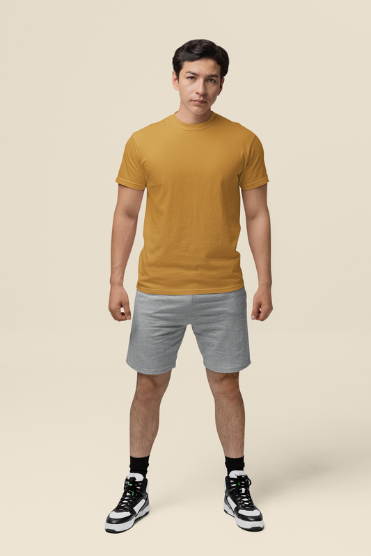 Mens Classic Crew Tshirt Mustard Yellow