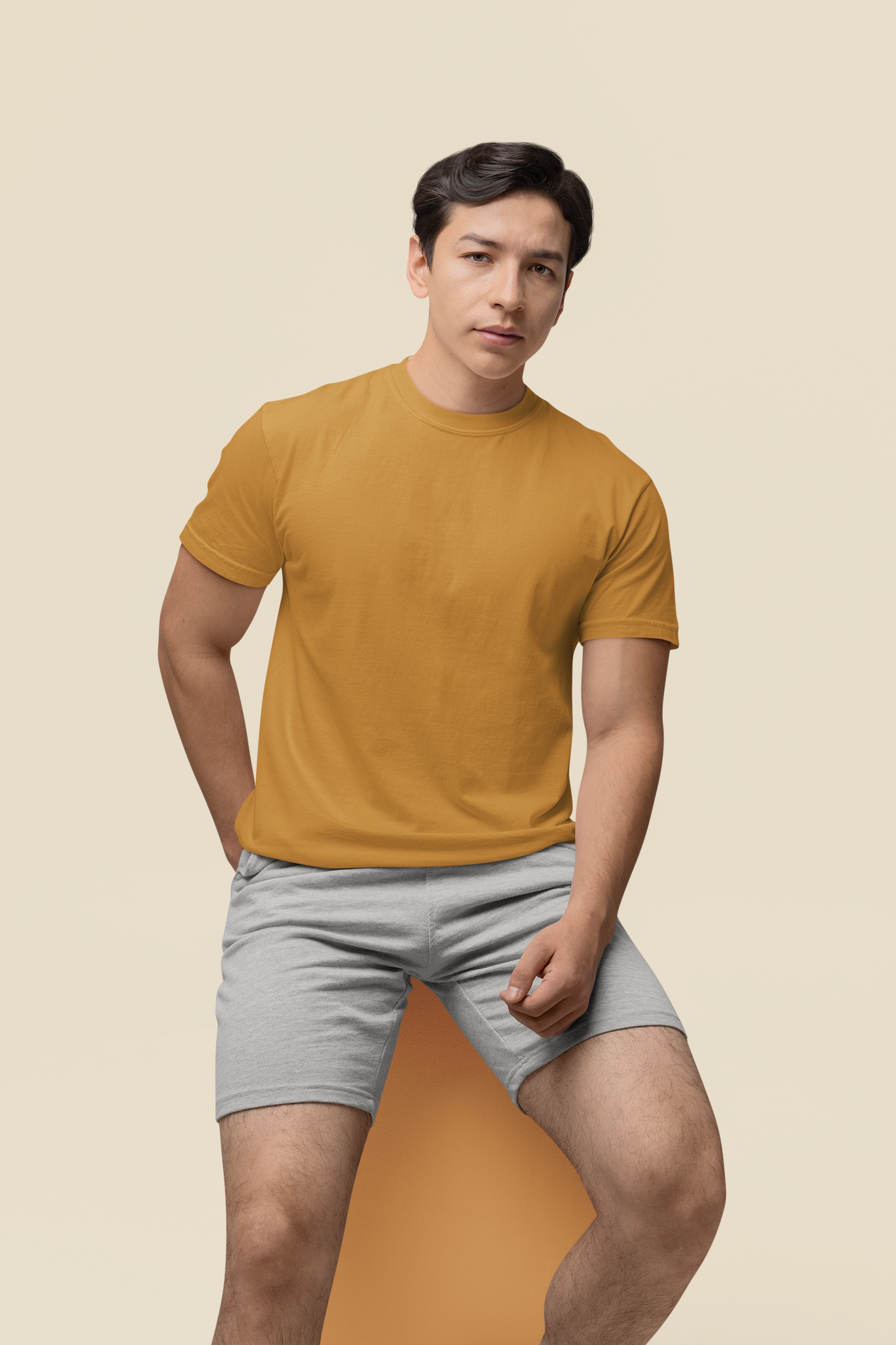 Mens Classic Crew Tshirt Mustard Yellow