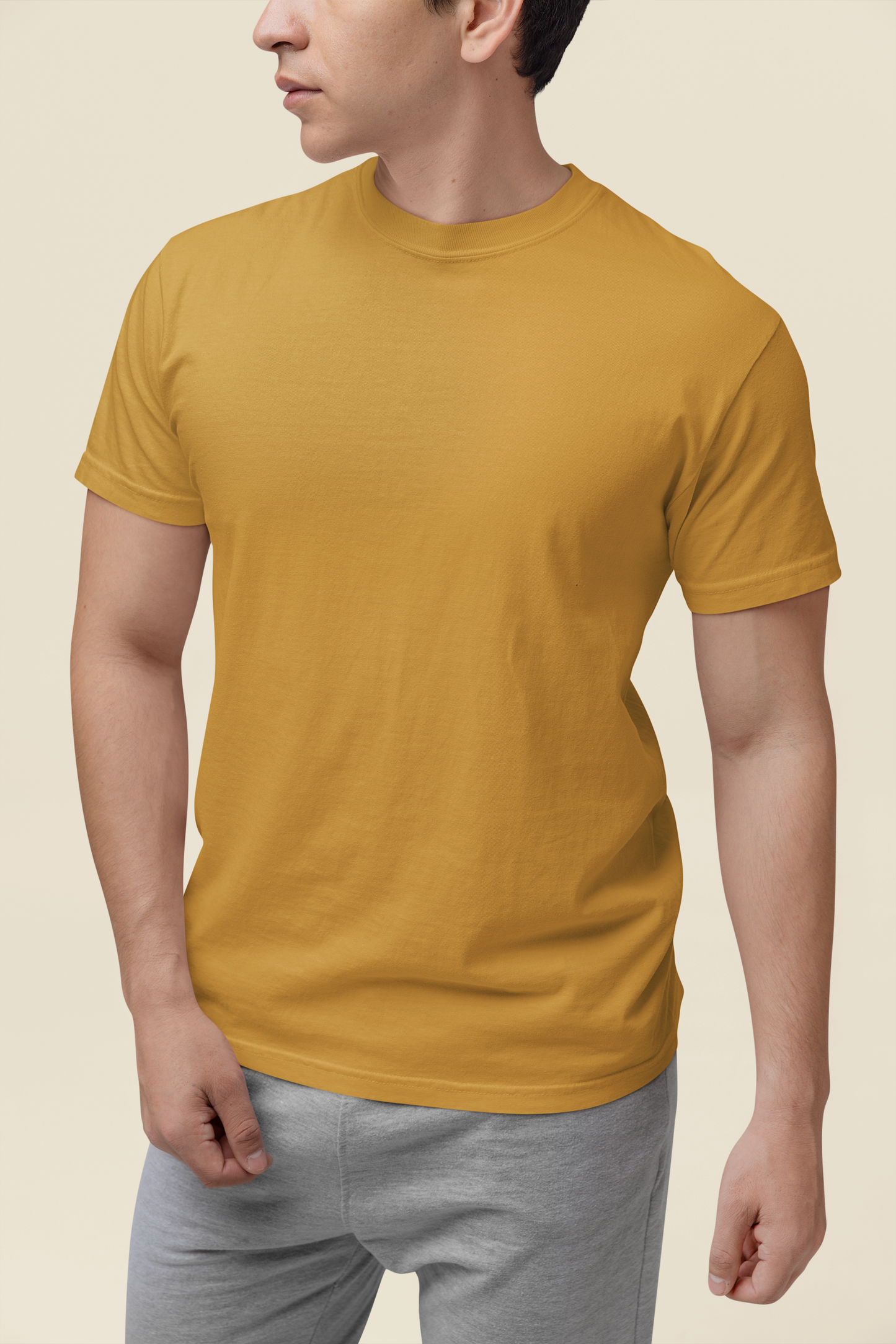 Mens Classic Crew Tshirt Mustard Yellow