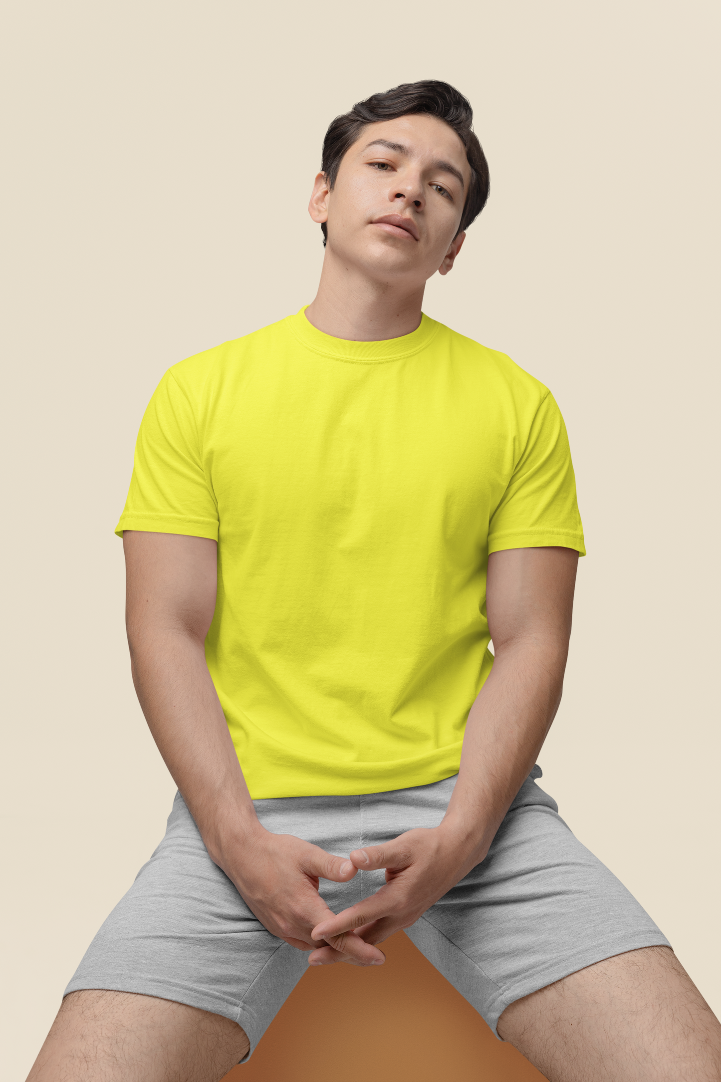 Mens Classic Crew Tshirt New Yellow