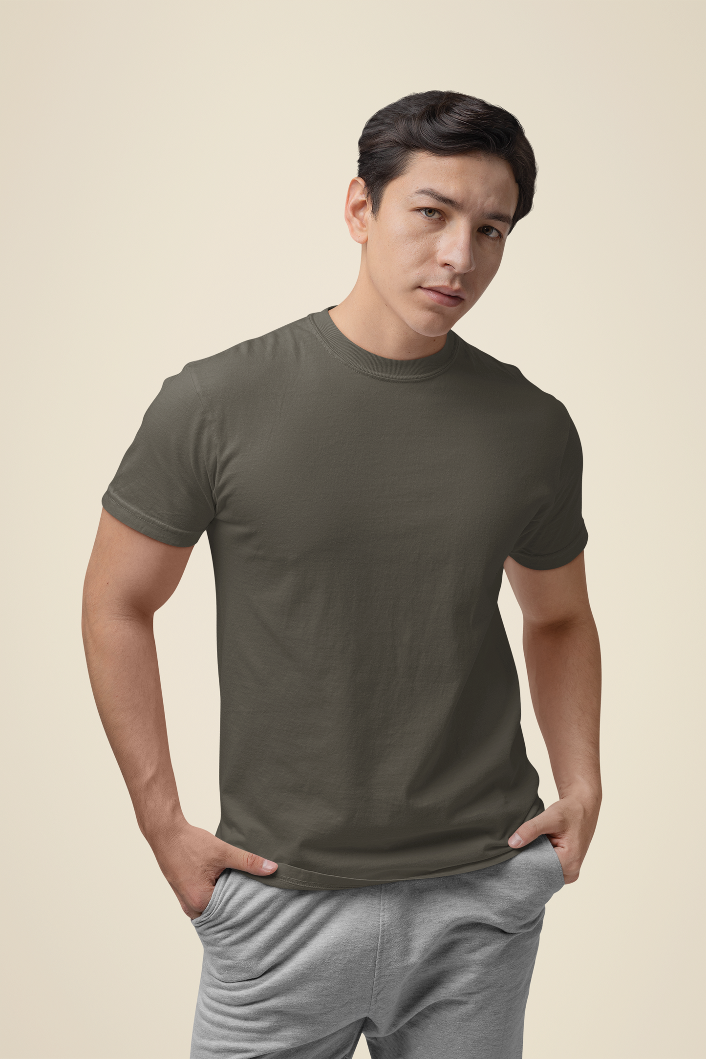 Mens Classic Crew Tshirt Olive Green