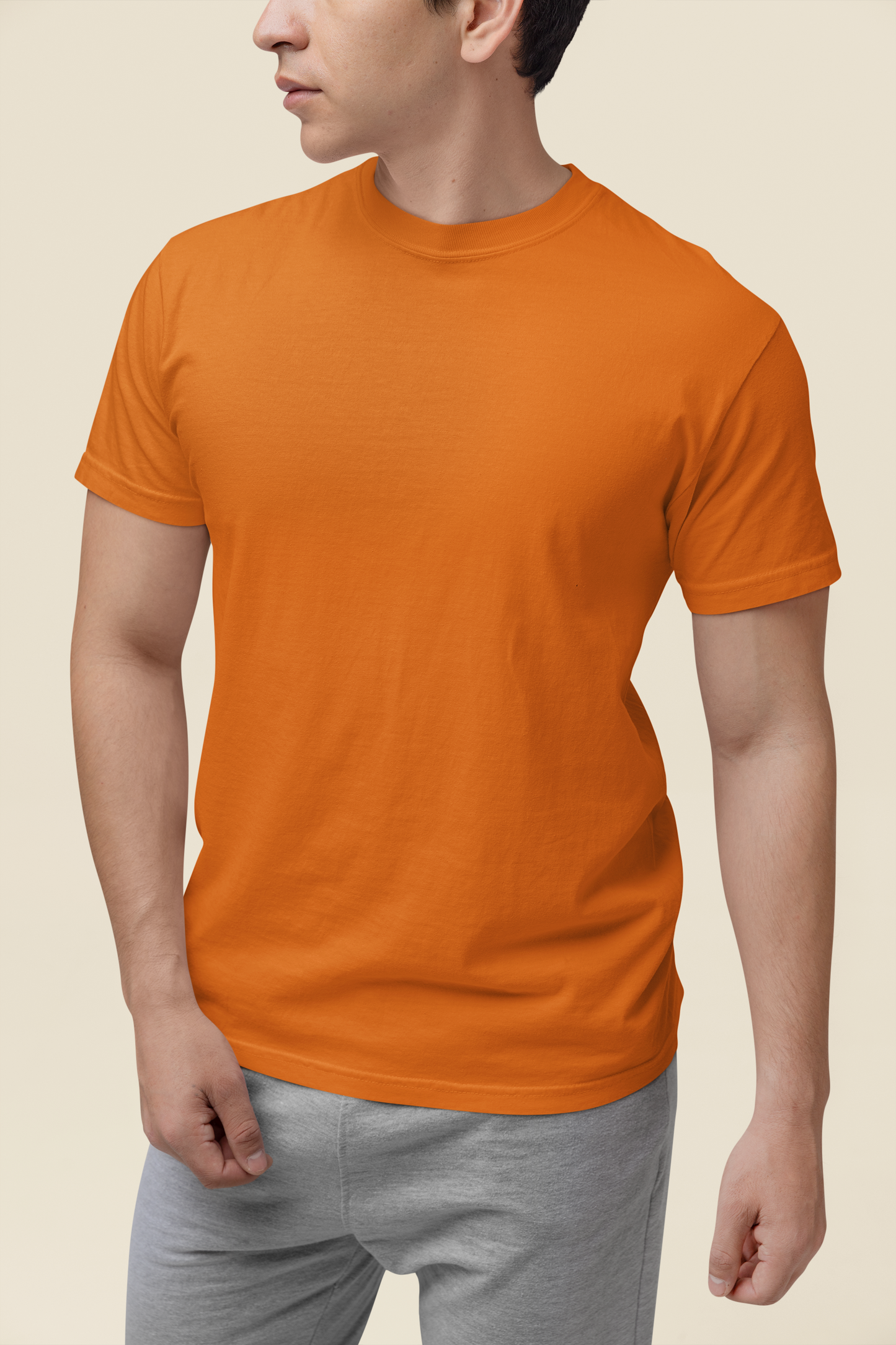 Mens Classic Crew Tshirt Orange