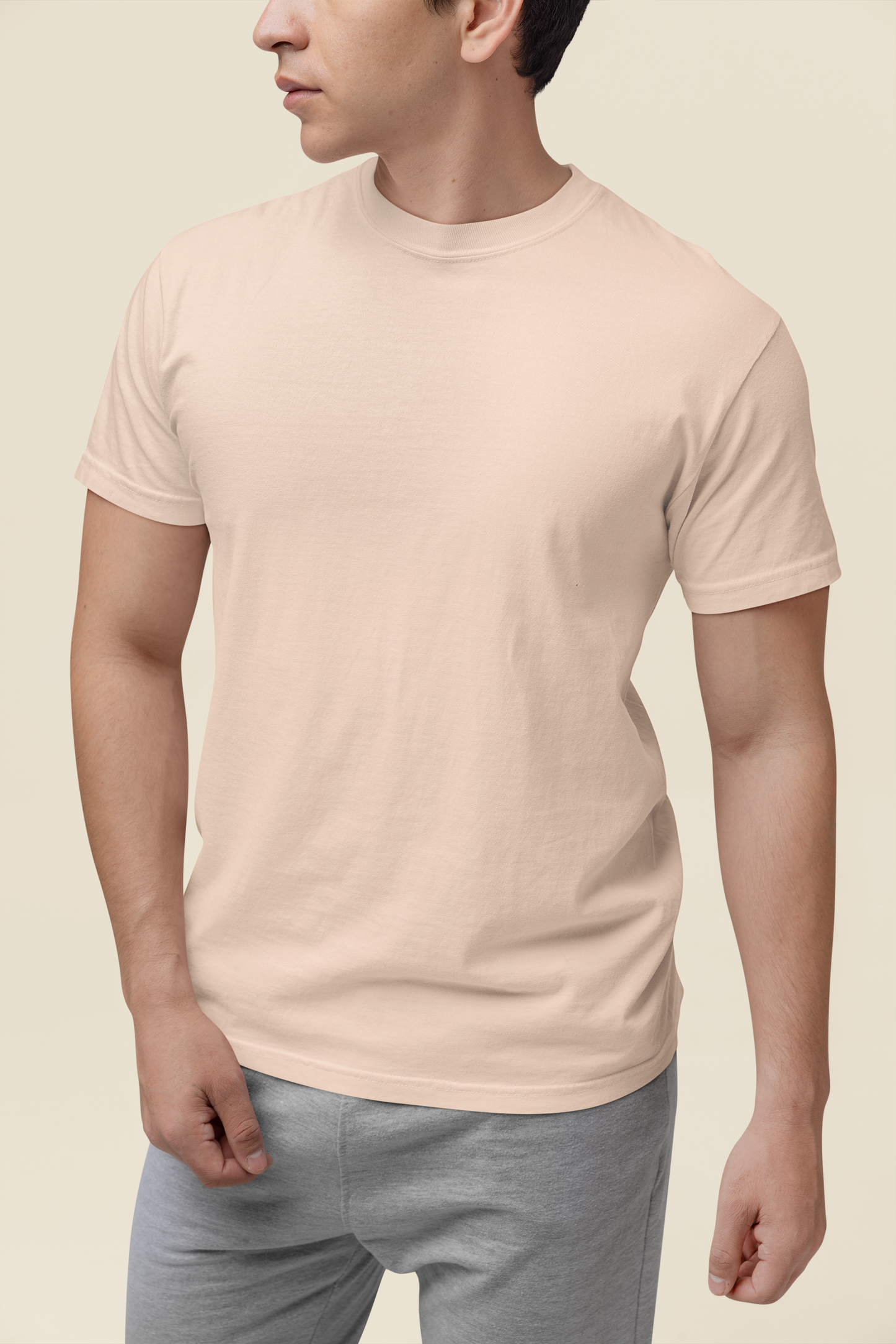 Mens Classic Crew Tshirt Peach