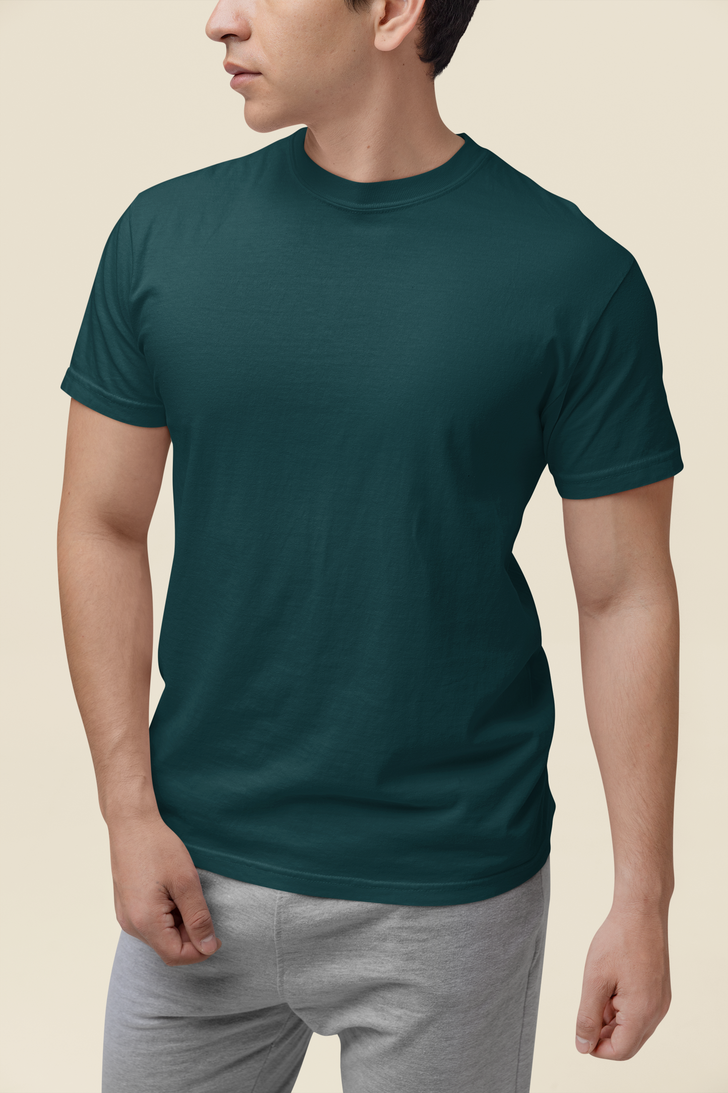 Mens Classic Crew Tshirt Petrol Blue