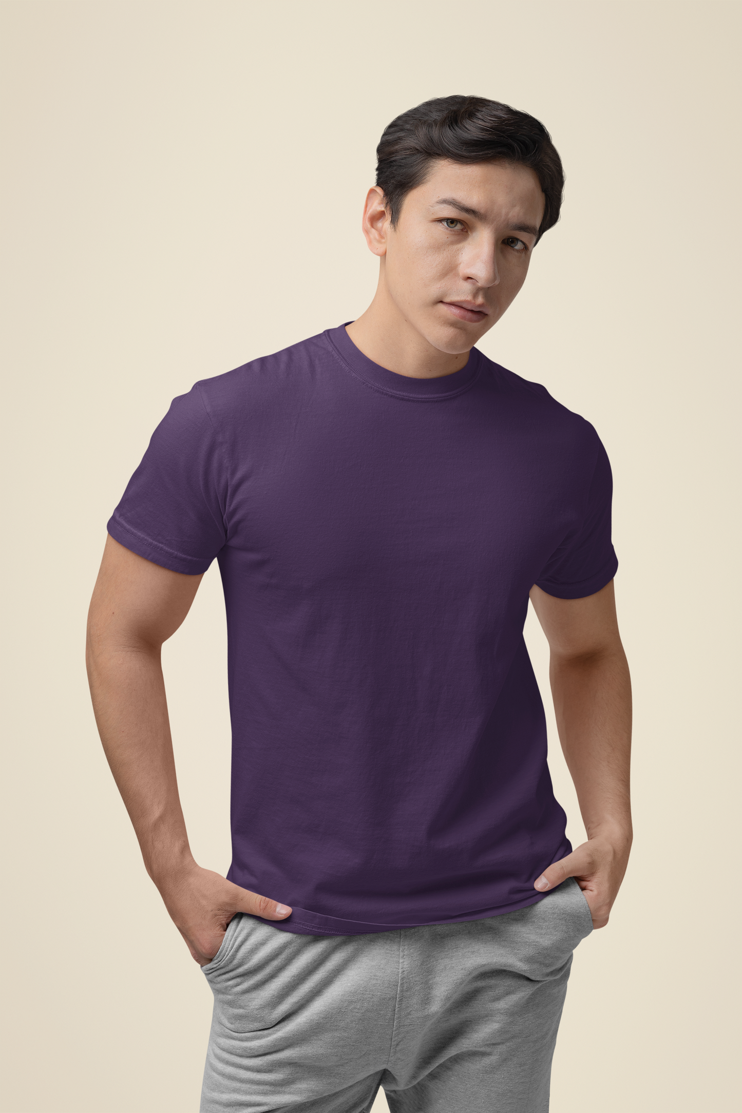 Mens Classic Crew Tshirt Purple