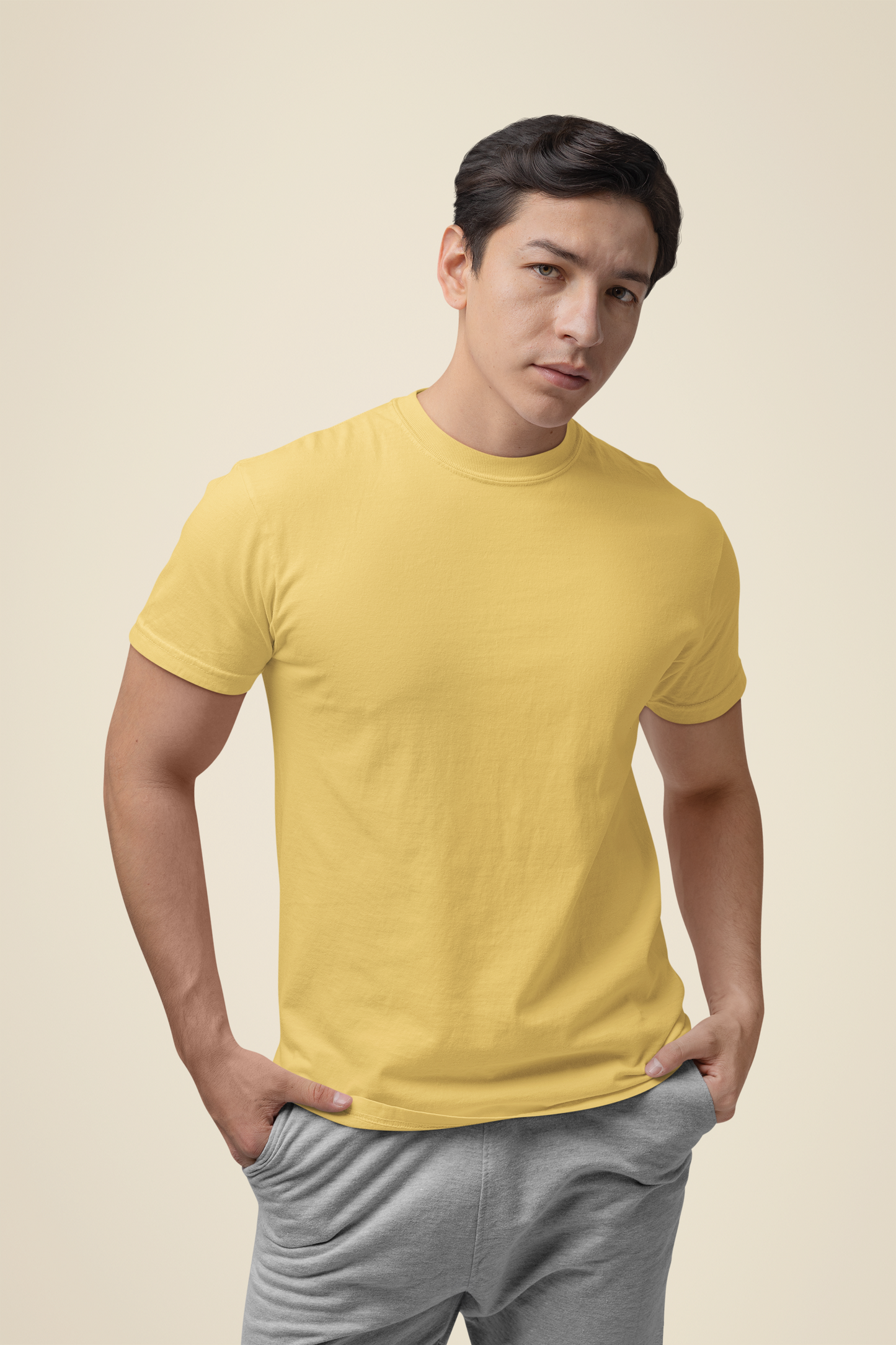 Mens Classic Crew Tshirt Yellow