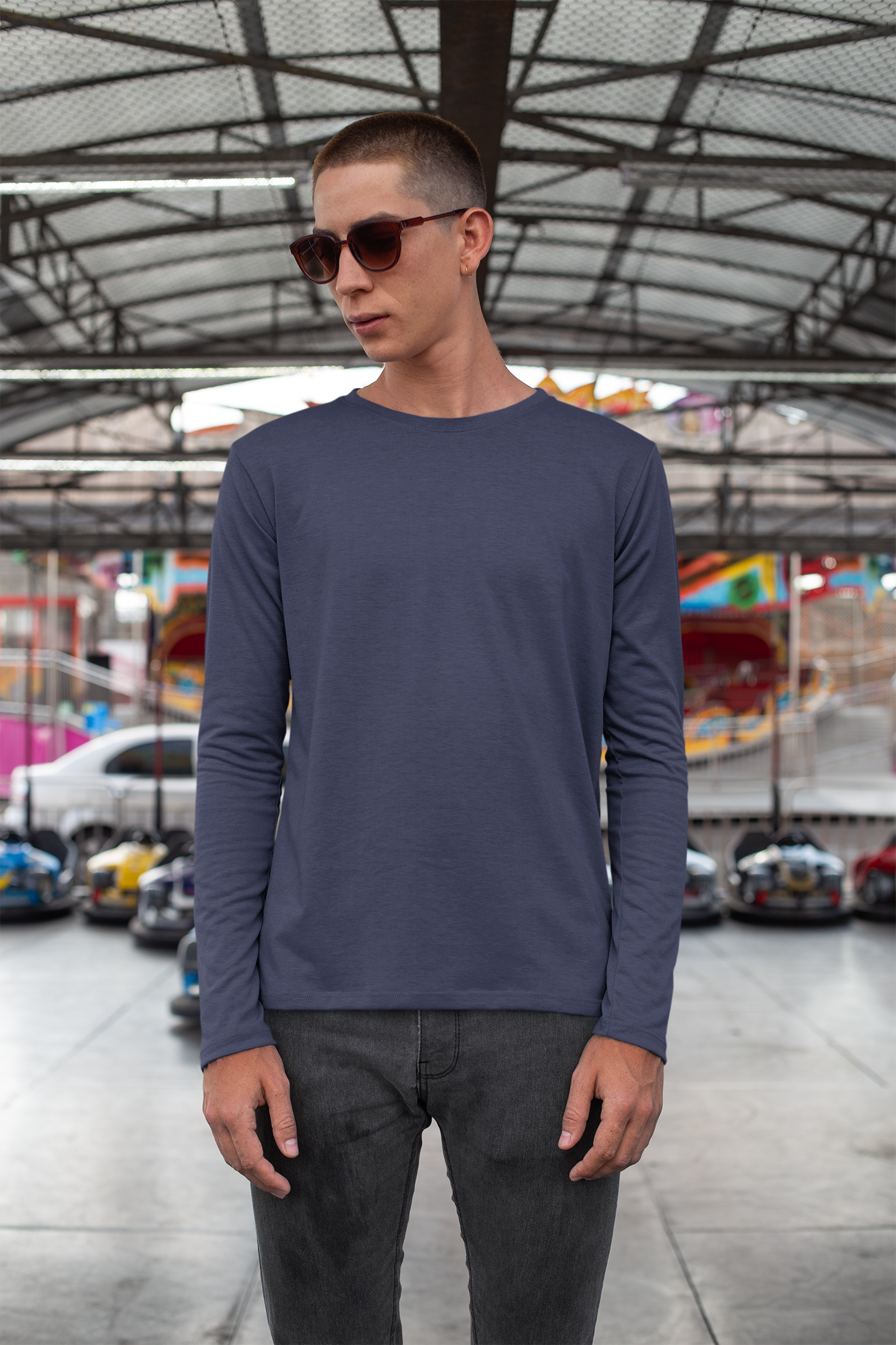 Mens Full Sleeve Tshirt Navy Blue