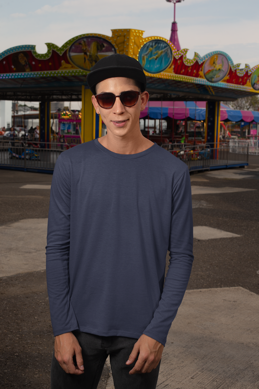 Mens Full Sleeve Tshirt Navy Blue