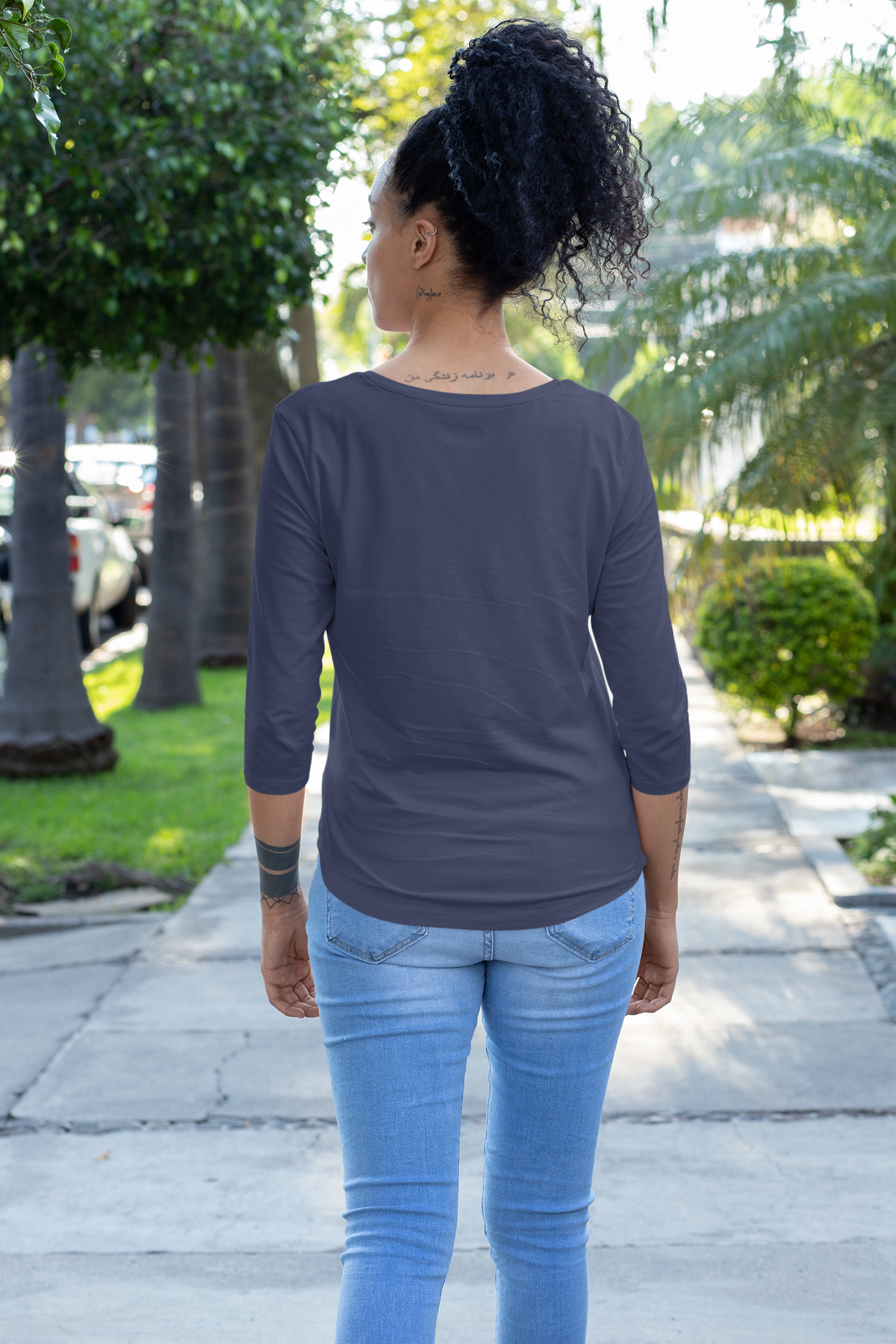 Womens Full Sleeve Tshirt Navy Blue