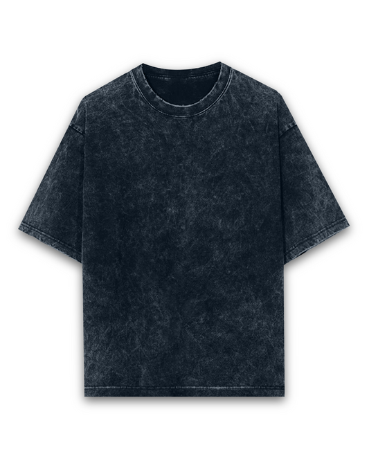 Acid Wash Oversized Tee Navy Blue